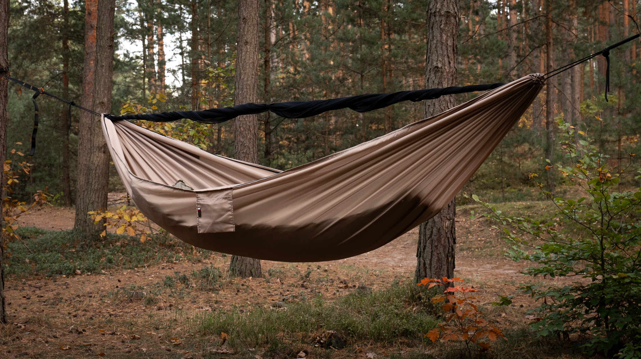 Hamac TigerWood Ważka V1 Long Double Zip Desert - cu plasă împotriva insectelor