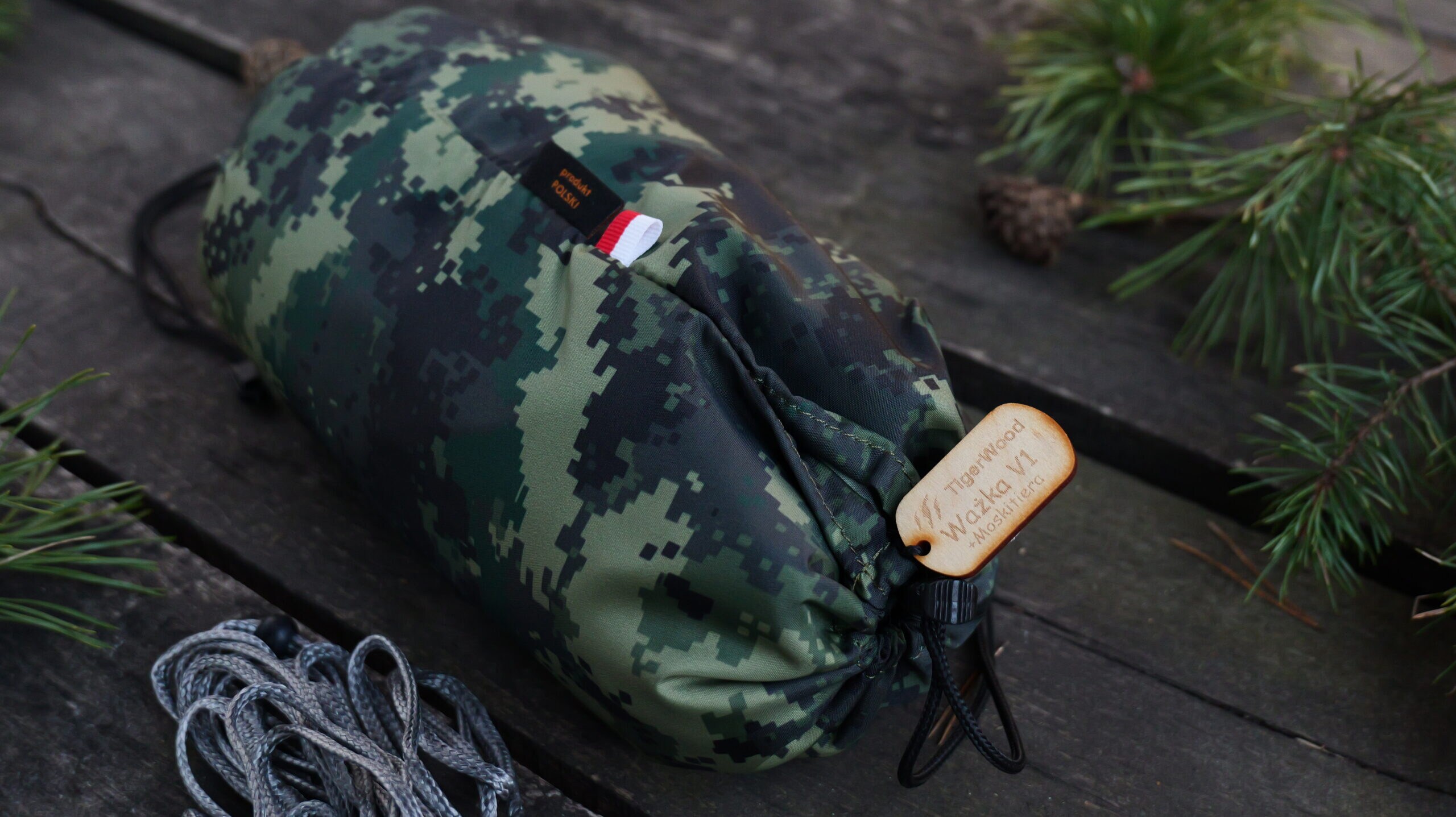 Hamac TigerWood Ważka V1 Double Zip cu plasă împotriva insectelor - Camo