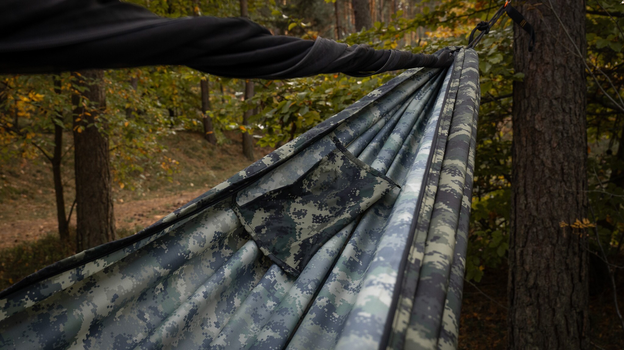 Hamac TigerWood Ważka V1 Double Zip cu plasă împotriva insectelor - Camo