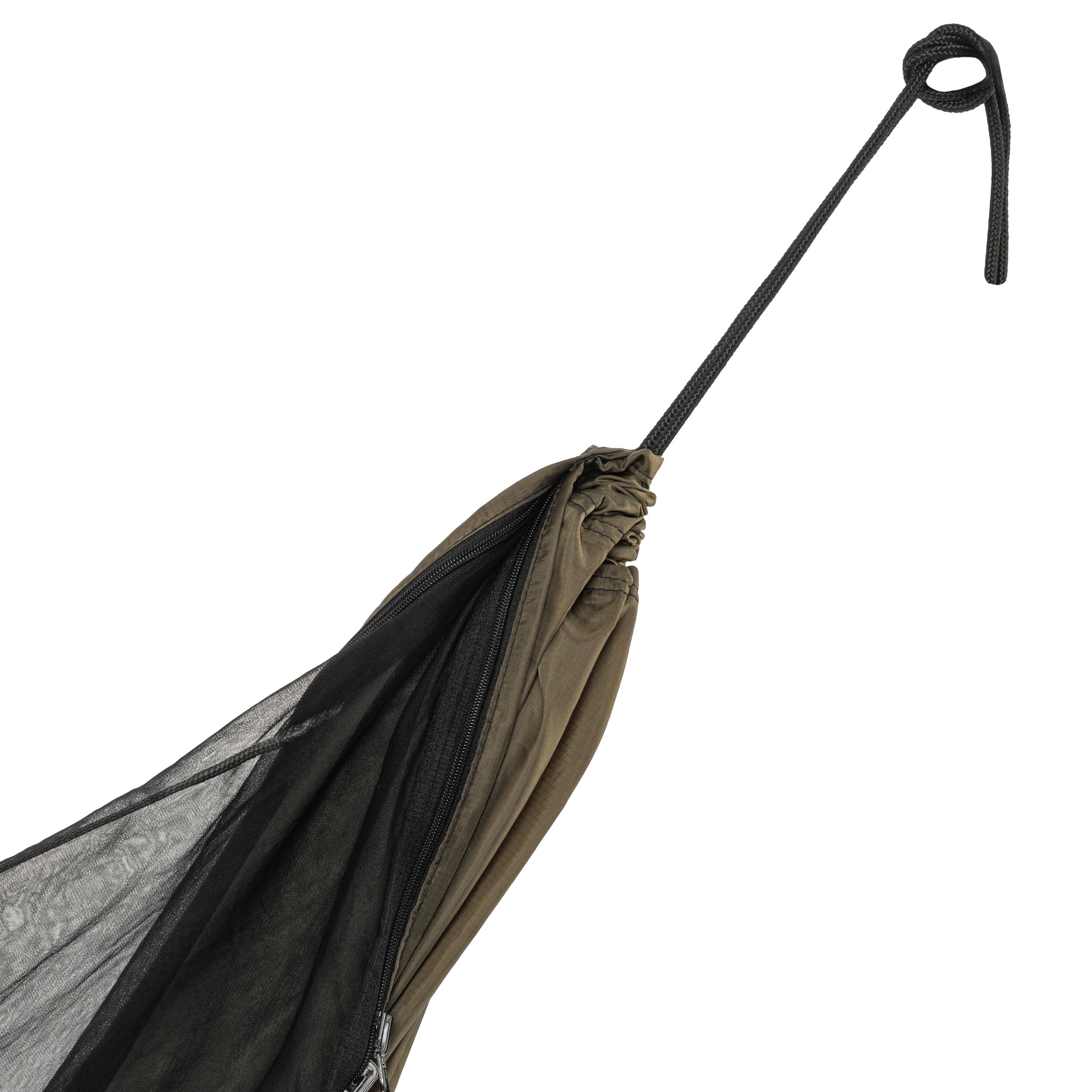 Hamac ultraușor TigerWood Ważka V2 Long Double Zip Khaki - cu plasă împotriva insectelor