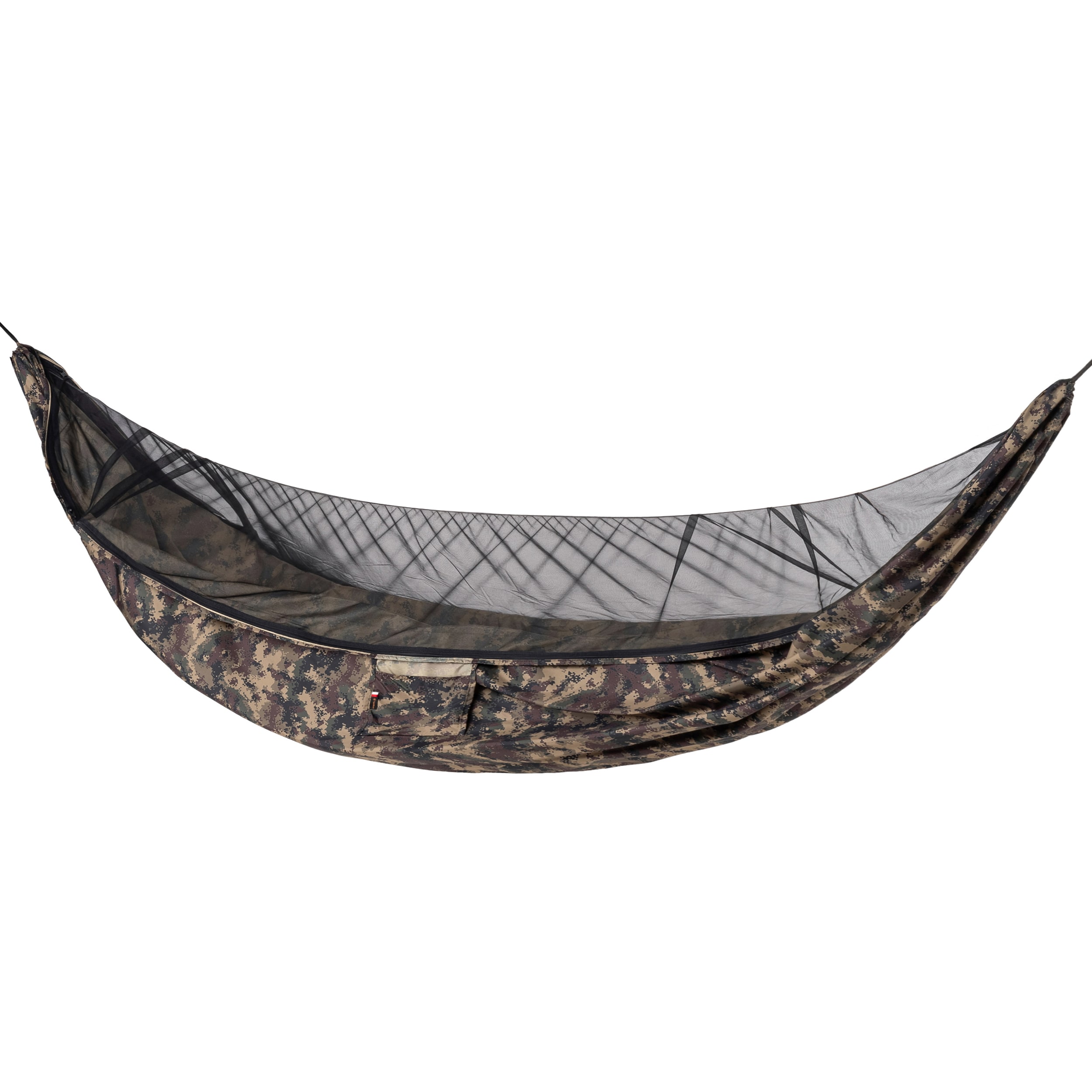 Hamac ultraușor TigerWood Ważka V2 Long Double Zip Camo - cu plasă împotriva insectelor