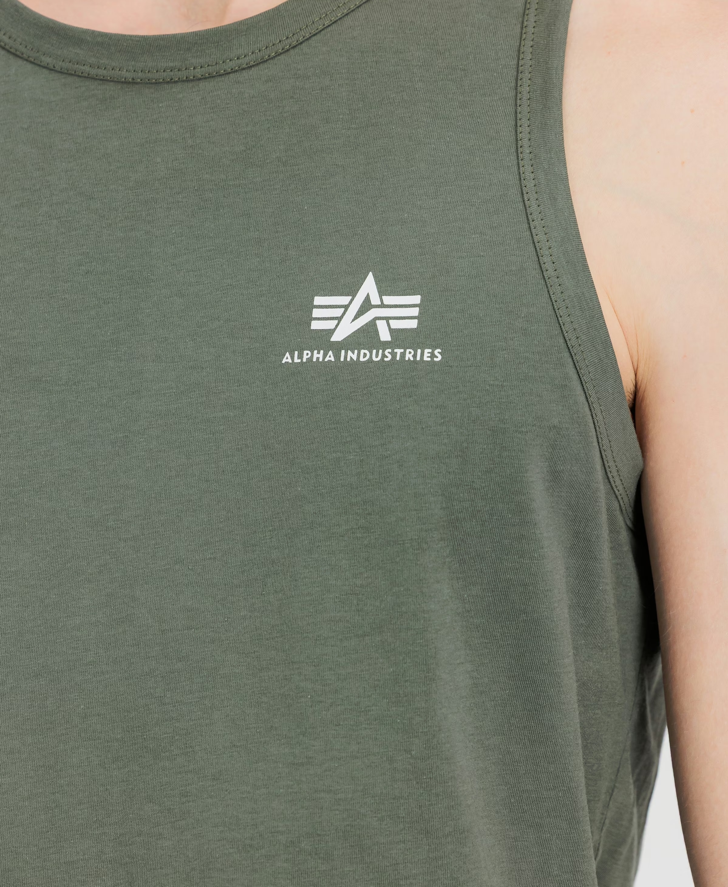 Tricou Tank Top Alpha Industries Small Logo - Dark Olive