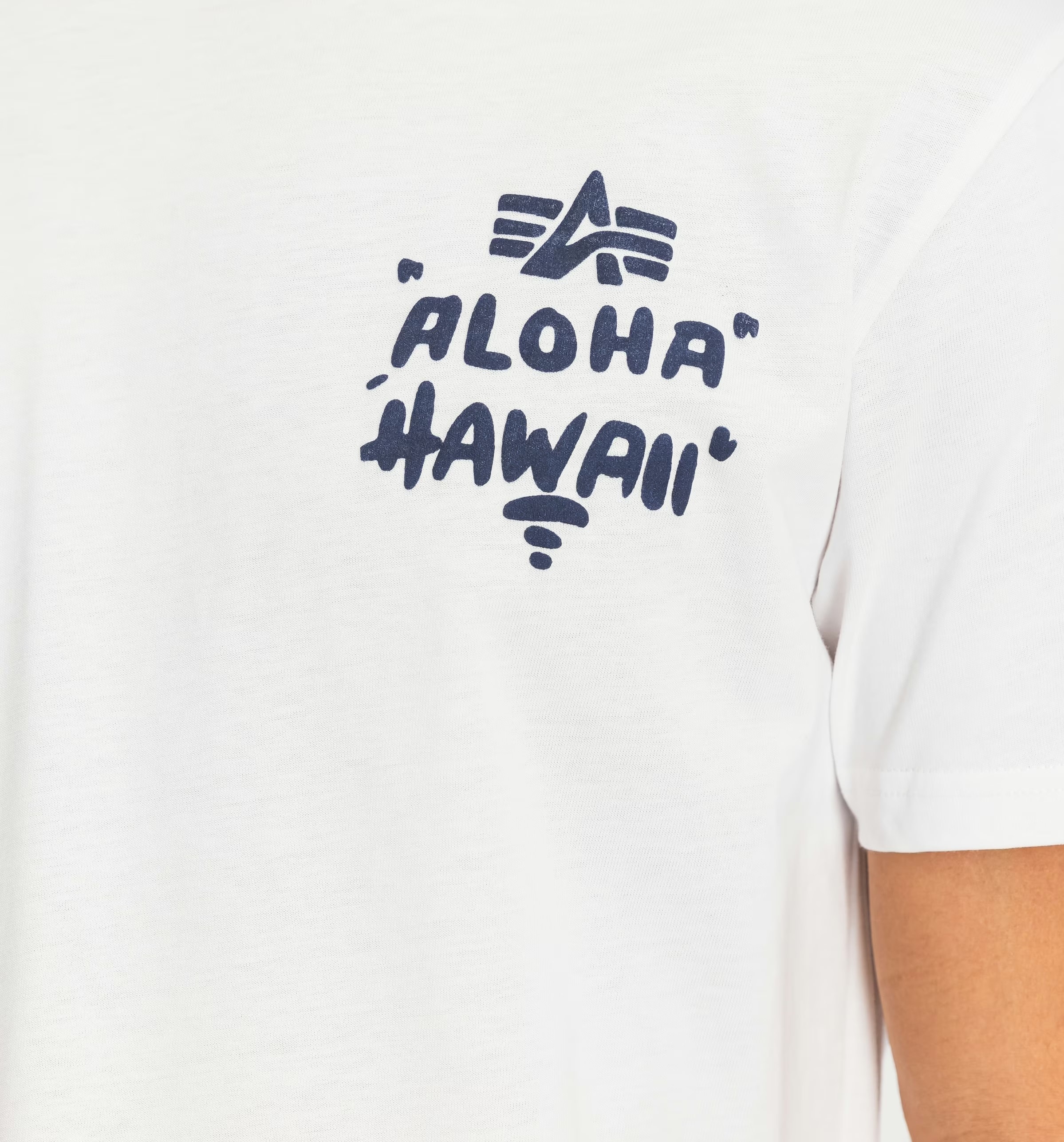 Tricou Alpha Industries Aloha Back Print - Alb