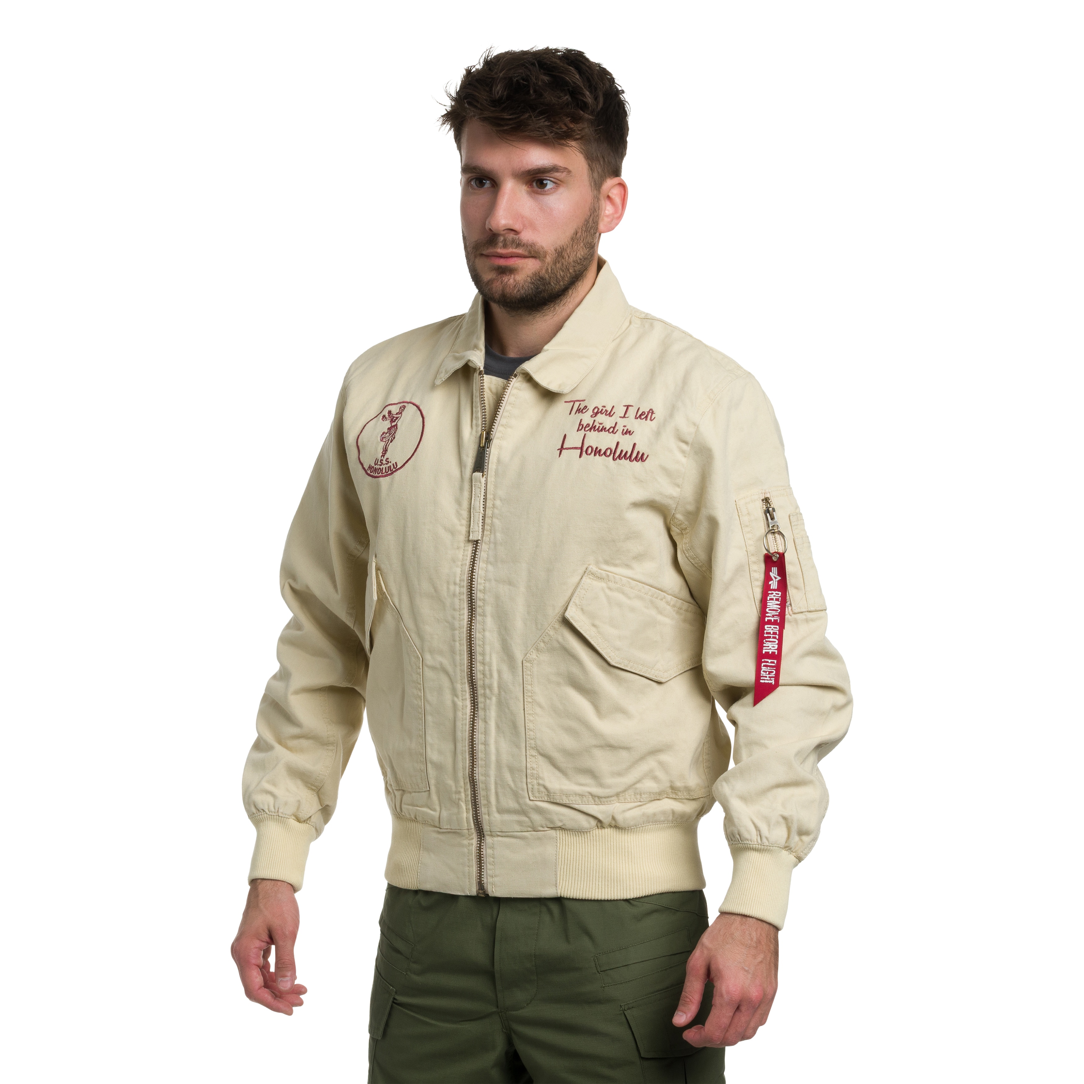 Jachetă Alpha Industries CWU-45 Canvas Honolulu - Vintage White