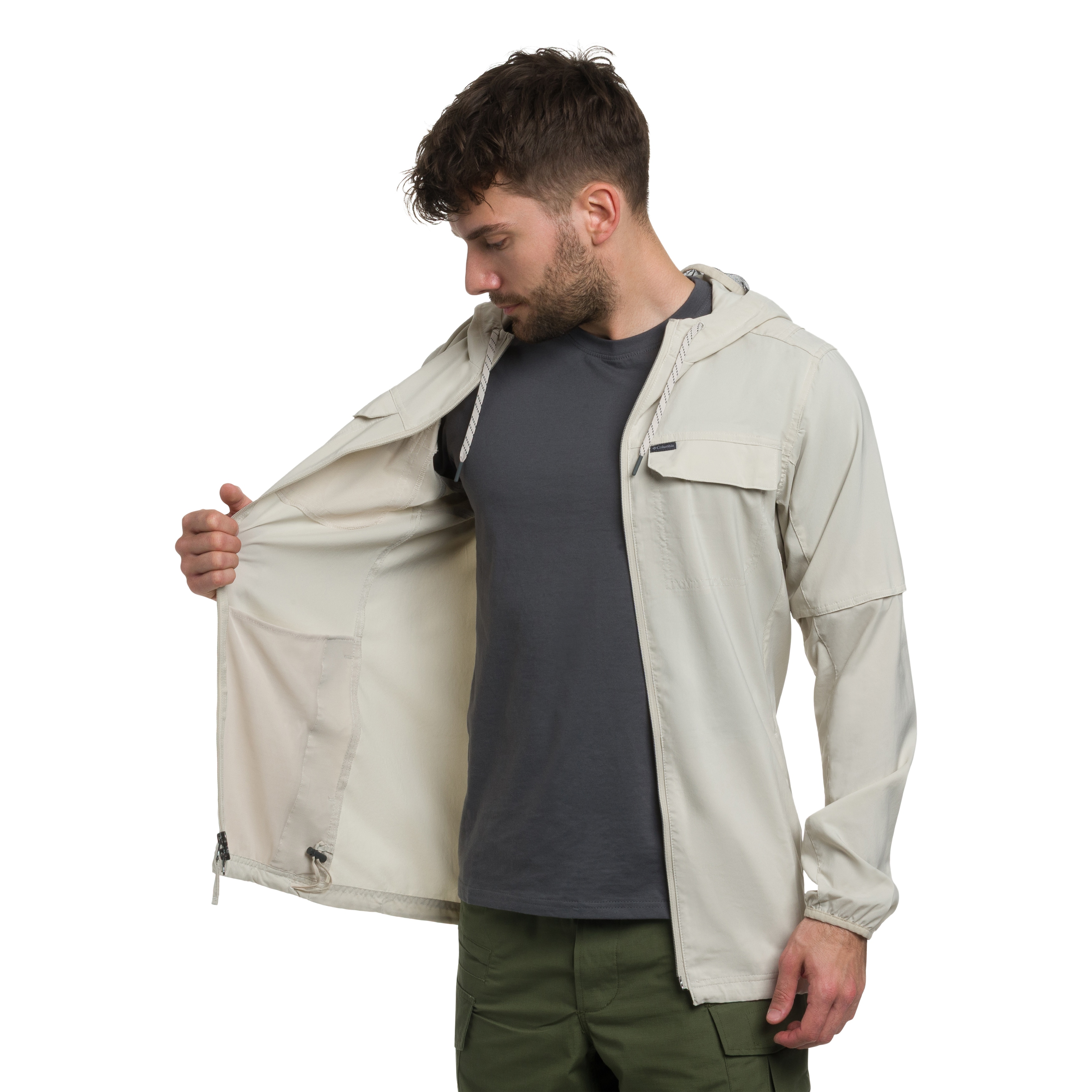 Jachetă Columbia Skien Valley Hooded Insect Shield - Dark Stone