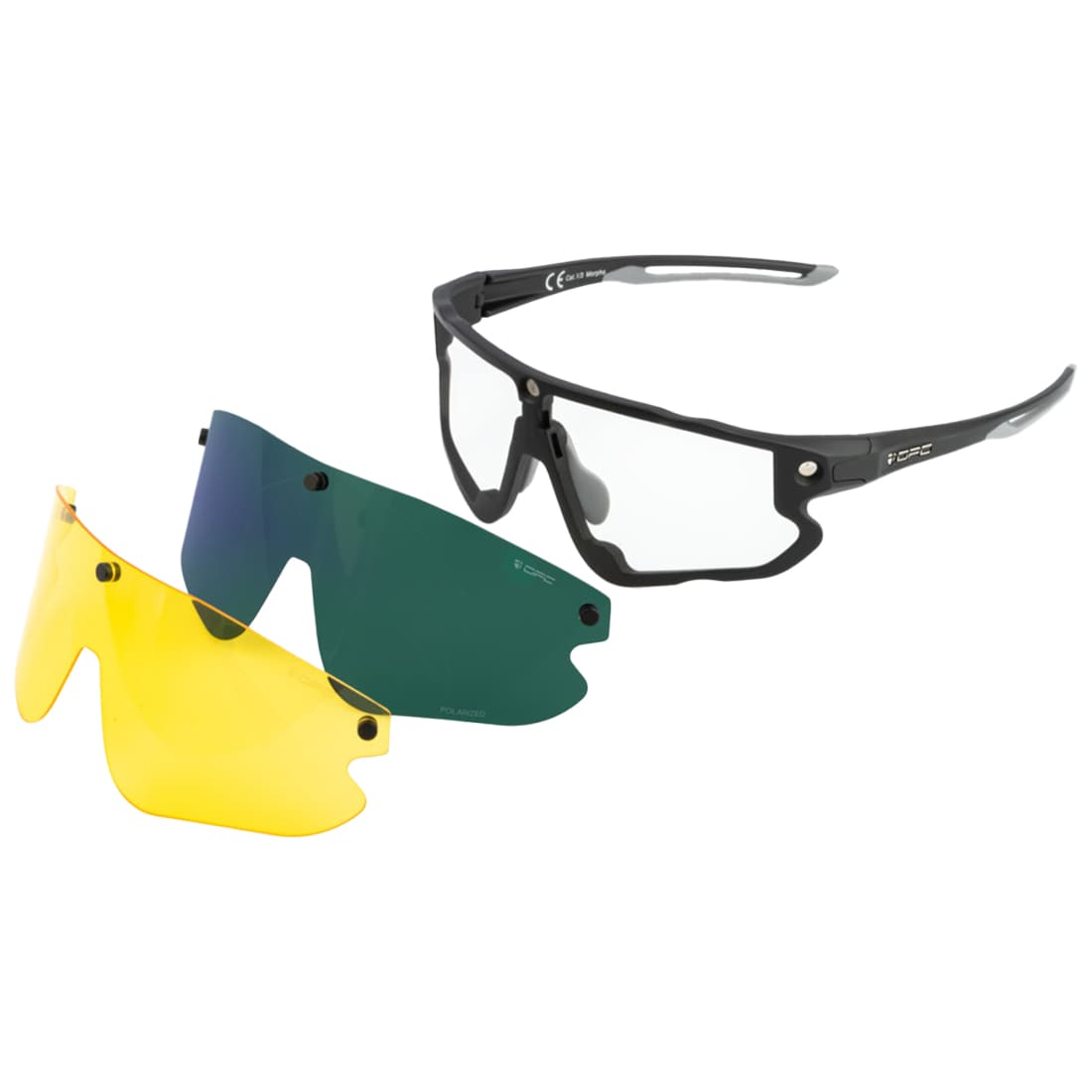 Ochelari de soare OPC All Round Morpho - Matt Black/Green/Yellow Set