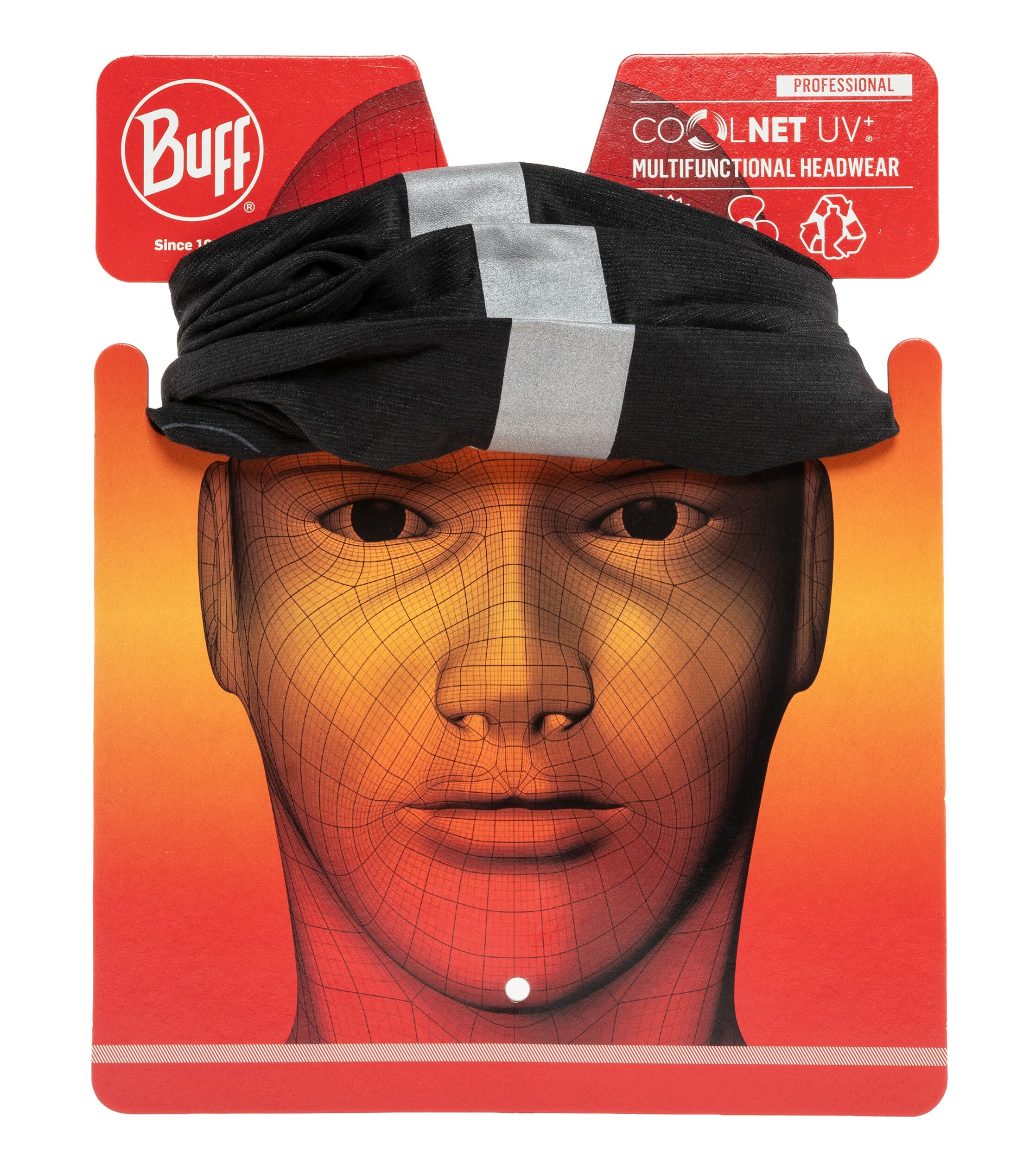 Eșarfă de protecție Buff Safety Coolnet UV Reflective - R-Solid Black