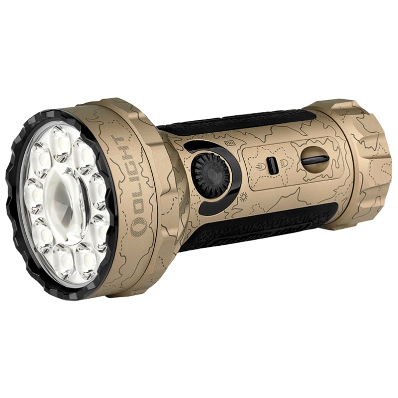 Lanternă reîncărcabilă Olight Marauder Mini Desert Terrain - 7000 lumeni, rază de acoperire 600 m