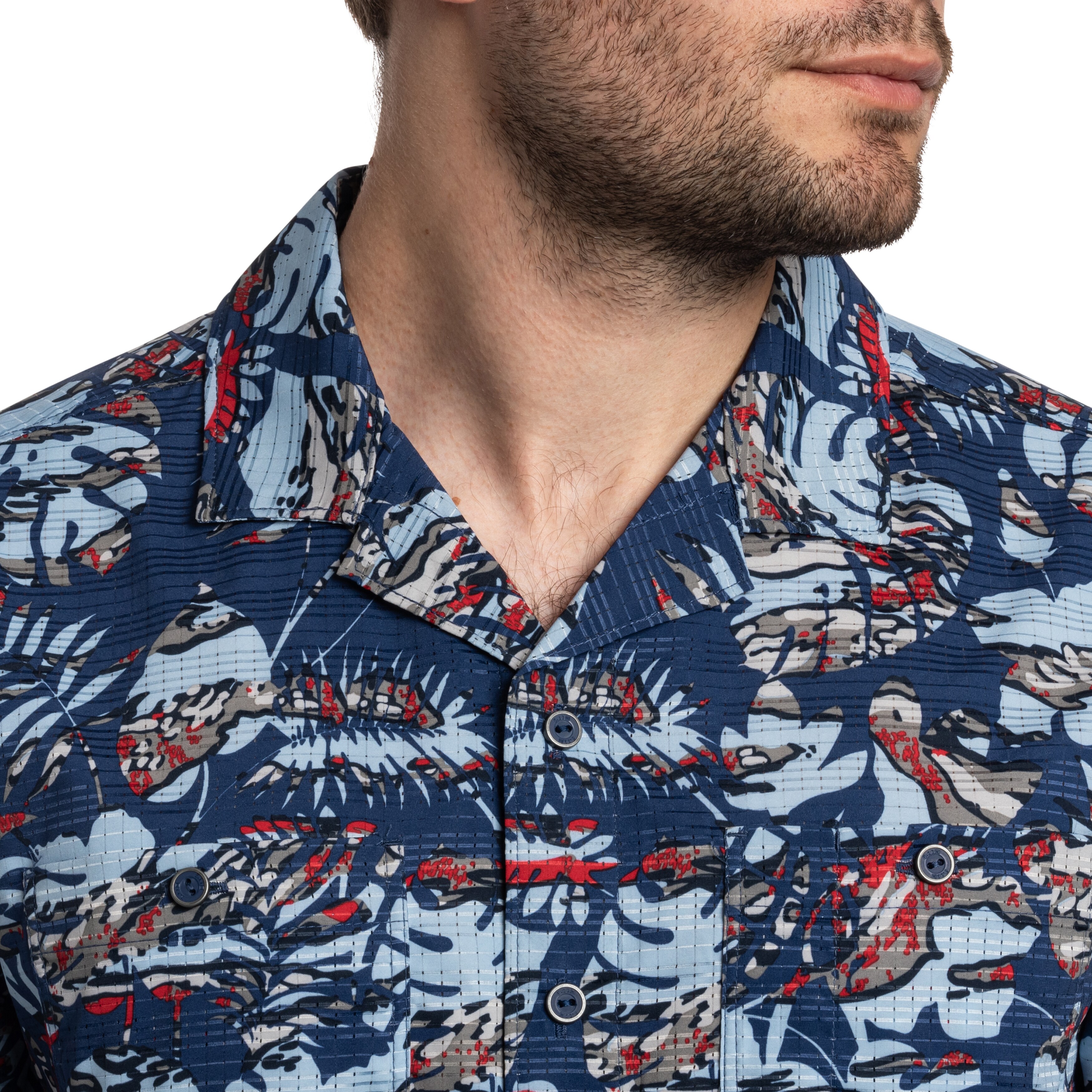 Cămașă 5.11 Adventure Print Short Sleeve - Mussel Blue Neu Vay Camo