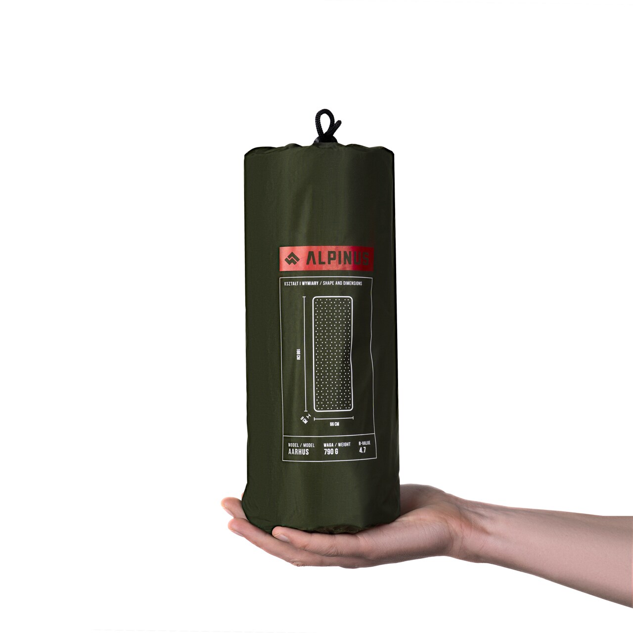 Saltea pentru o persoană Alpinus Aarhus - Verde