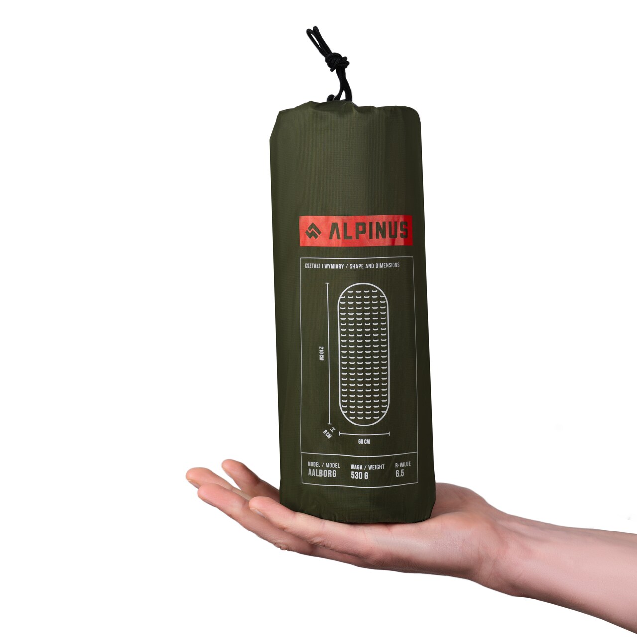 Saltea pentru o persoană Alpinus Aalborg - Verde