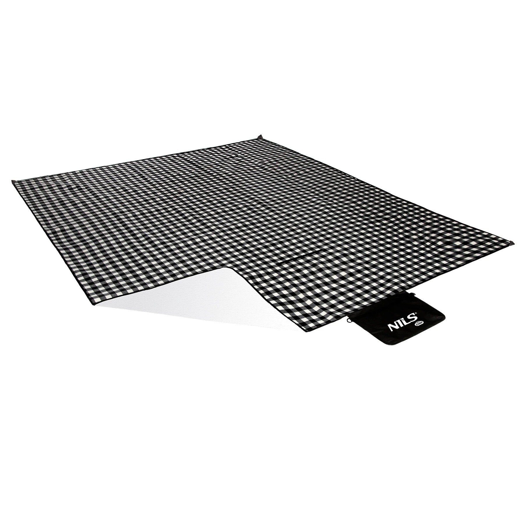 Pătură de picnic Nils Camp NC2311 ALU 200 x 200 cm - Alb-Negru