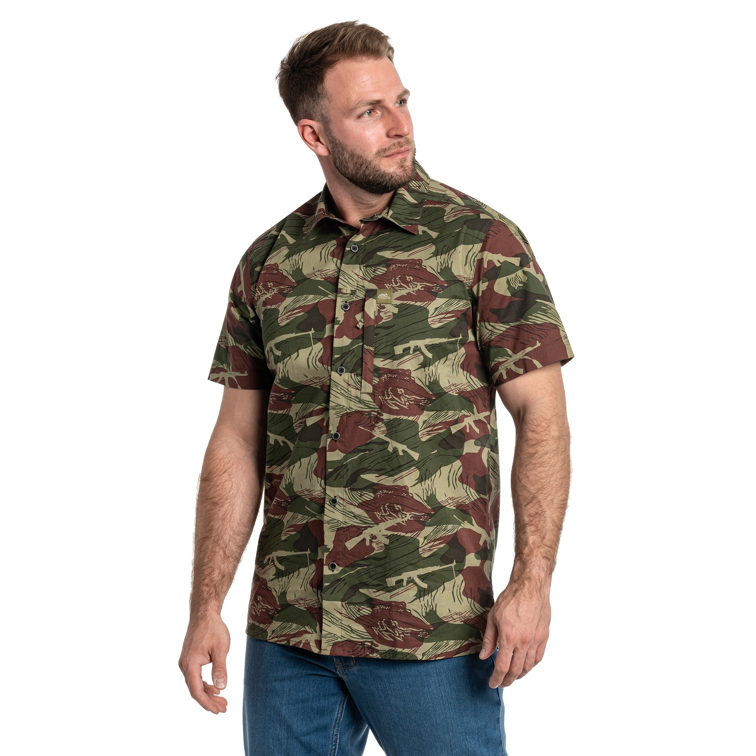 Cămașă Helikon Tactical Hawaiian Short Sleeve - Brushstroke Camo