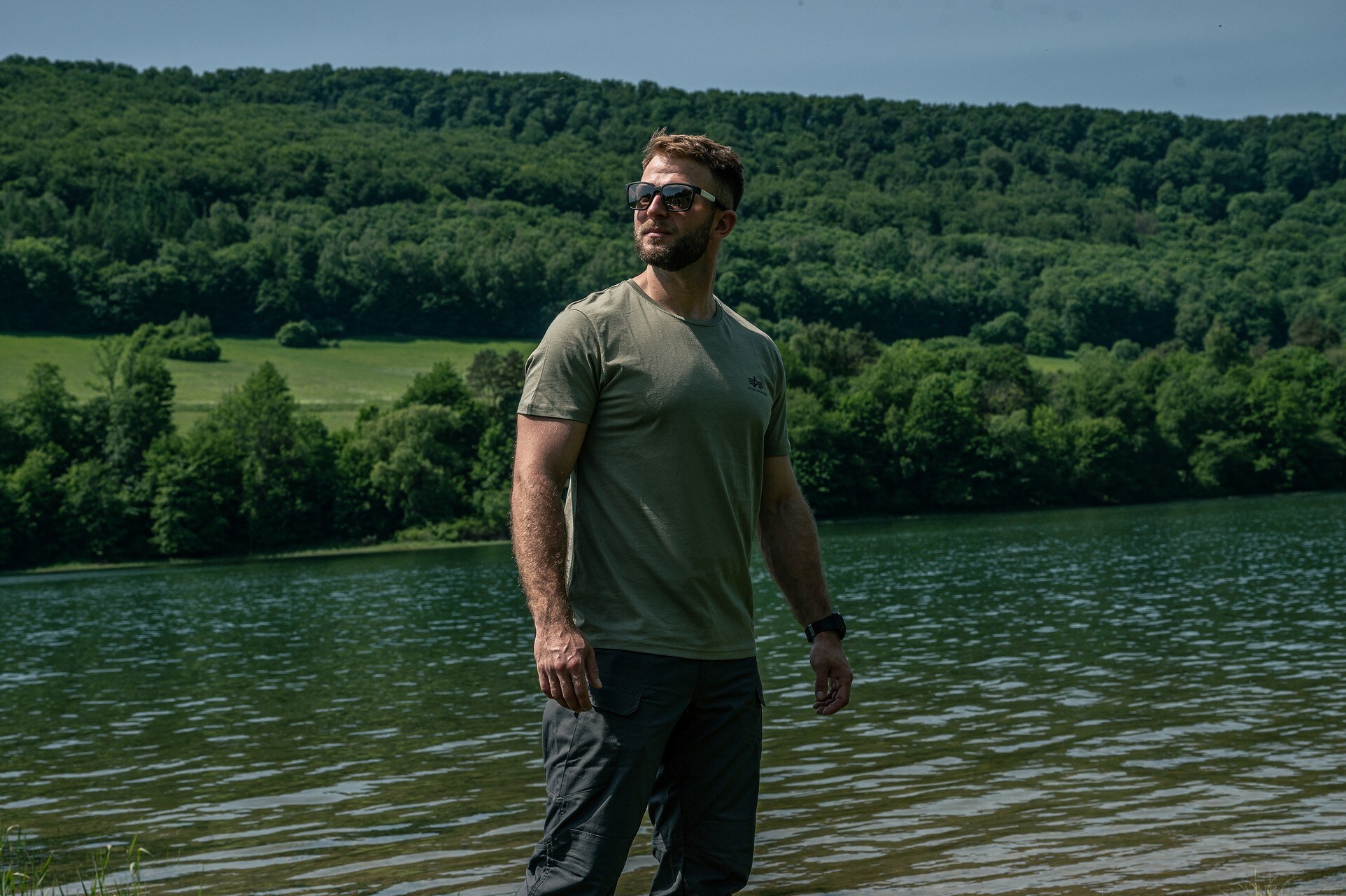 Tricou Alpha Industries Backprint - Olive/Black