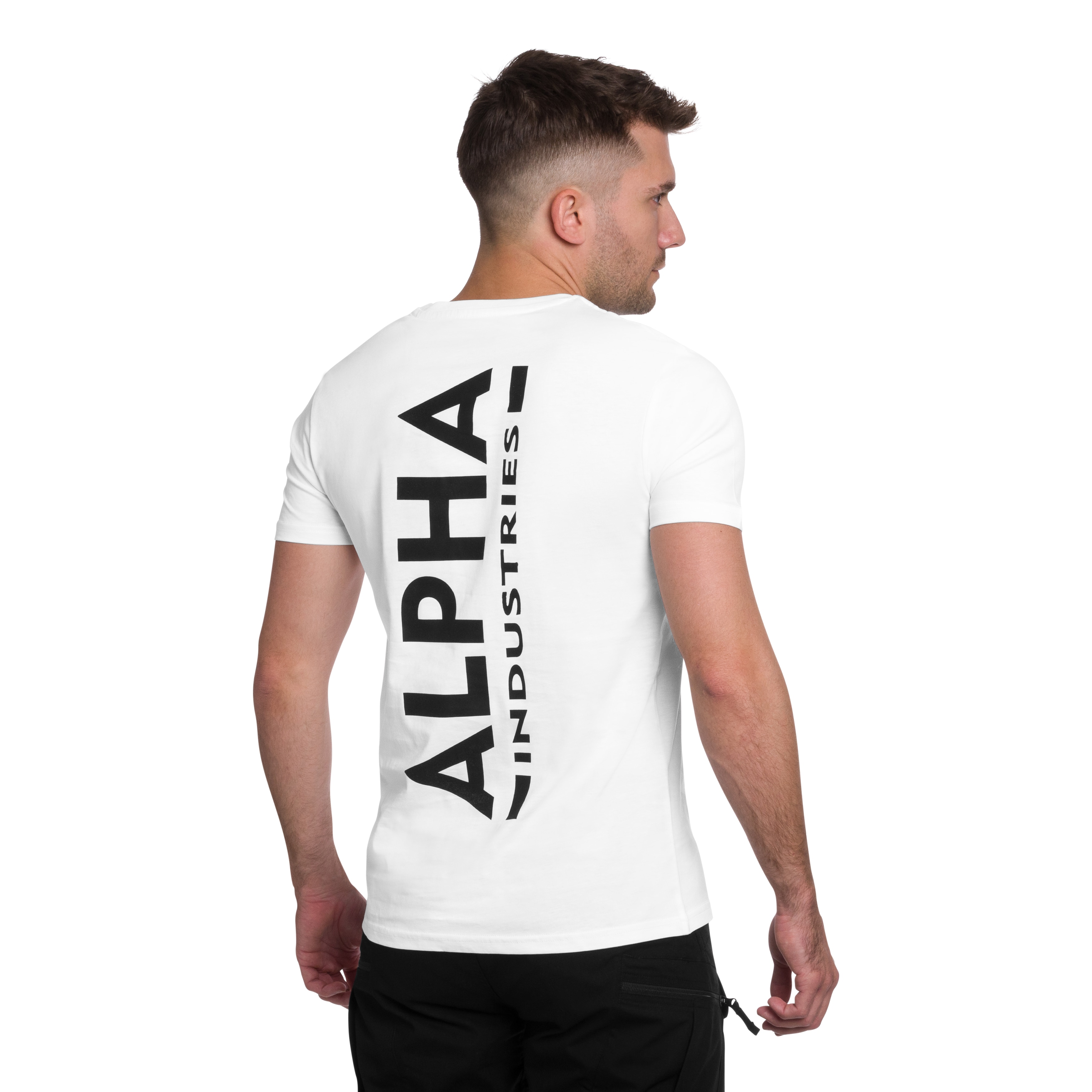 Tricou Alpha Industries Backprint - White