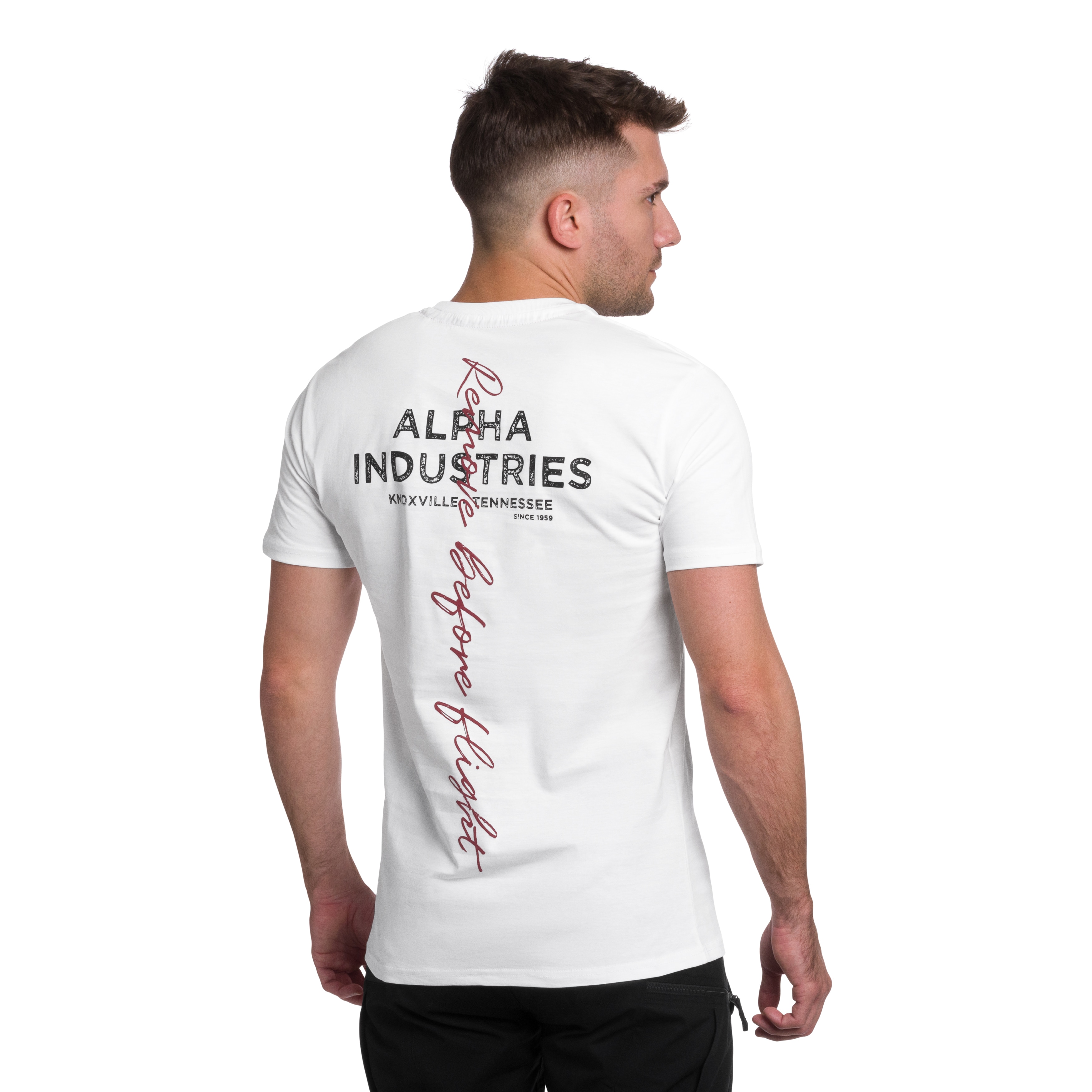 Tricou Alpha Industries Signature Back Print - White