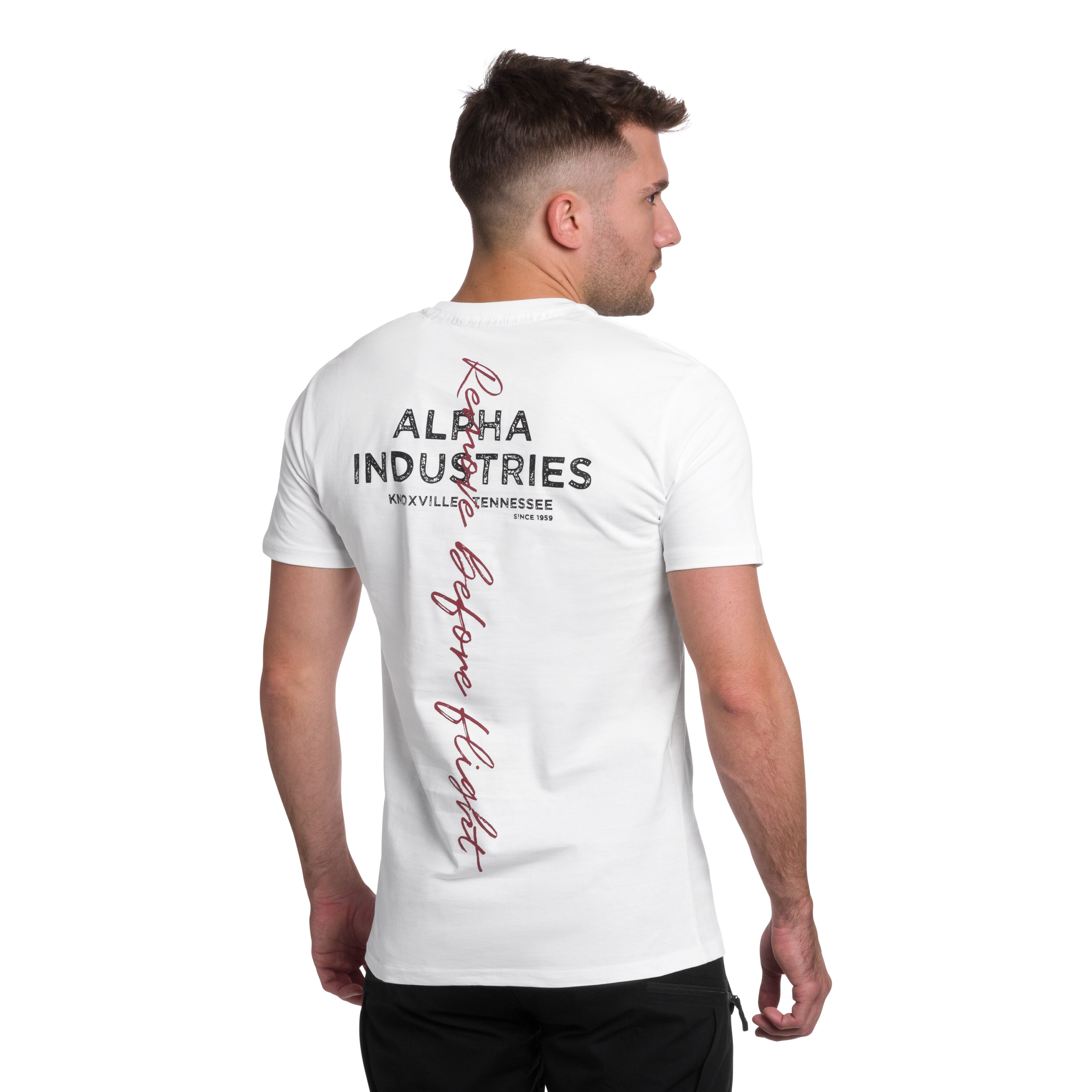 Tricou Alpha Industries Signature Back Print - White