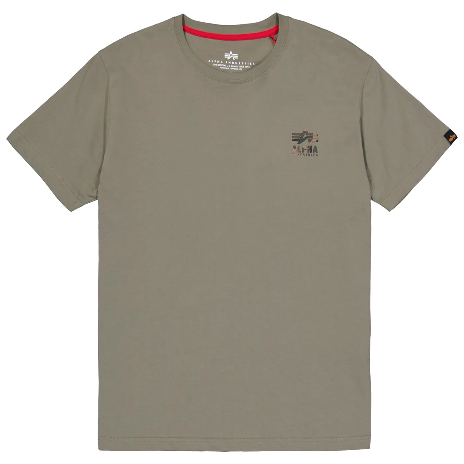 Tricou Alpha Industries Camo Logo Puff Print Back Print - Olive