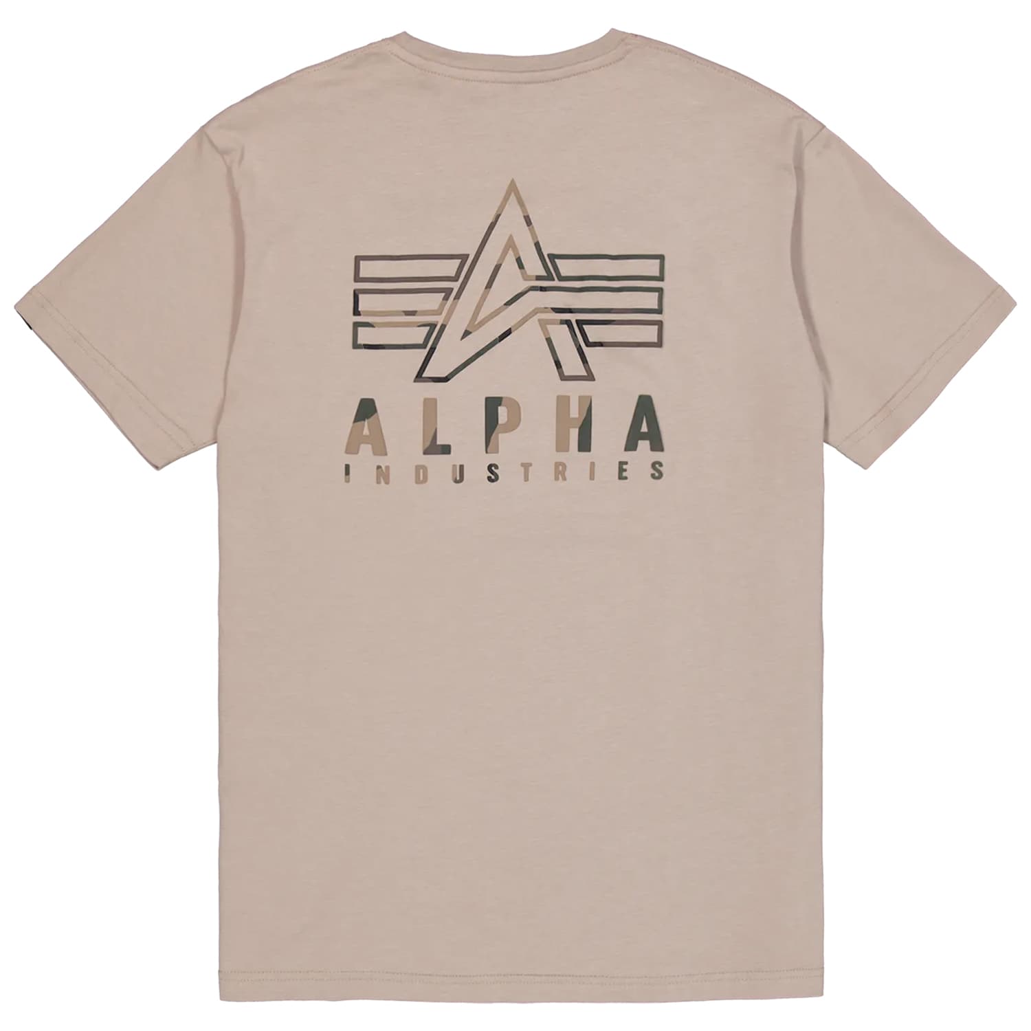 Tricou Alpha Industries Camo Logo Puff Print Back Print - Vintage Sand