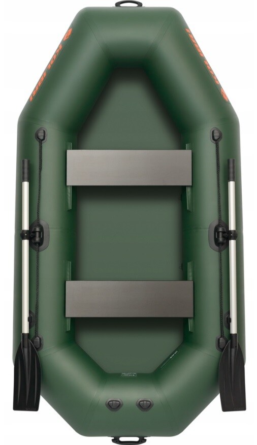 Ponton Kolibri K-240T cu podea rulantă și traversă pentru motor - Green