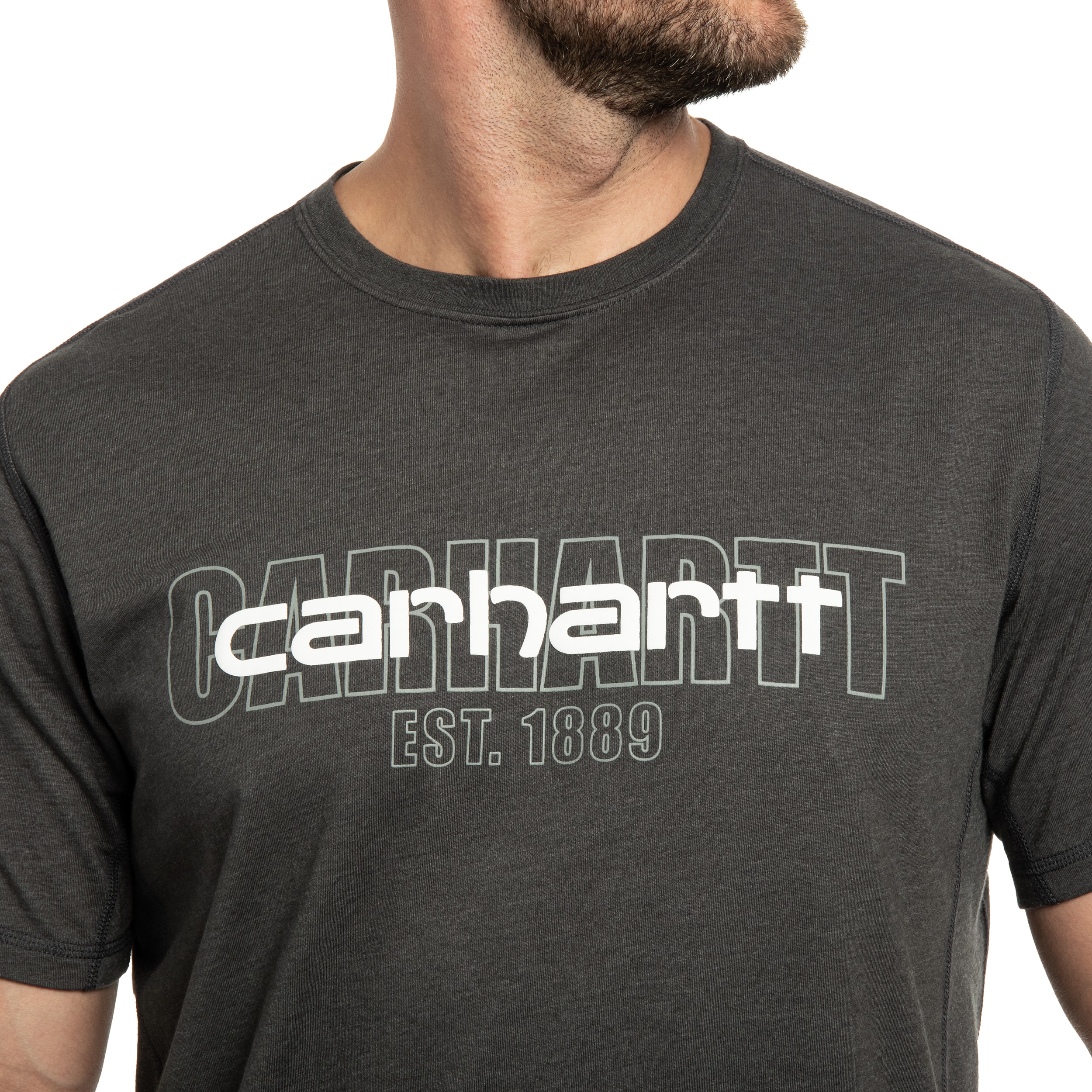Tricou Carhartt Force Midweight S/S Logo Graphic - Carbon Heather
