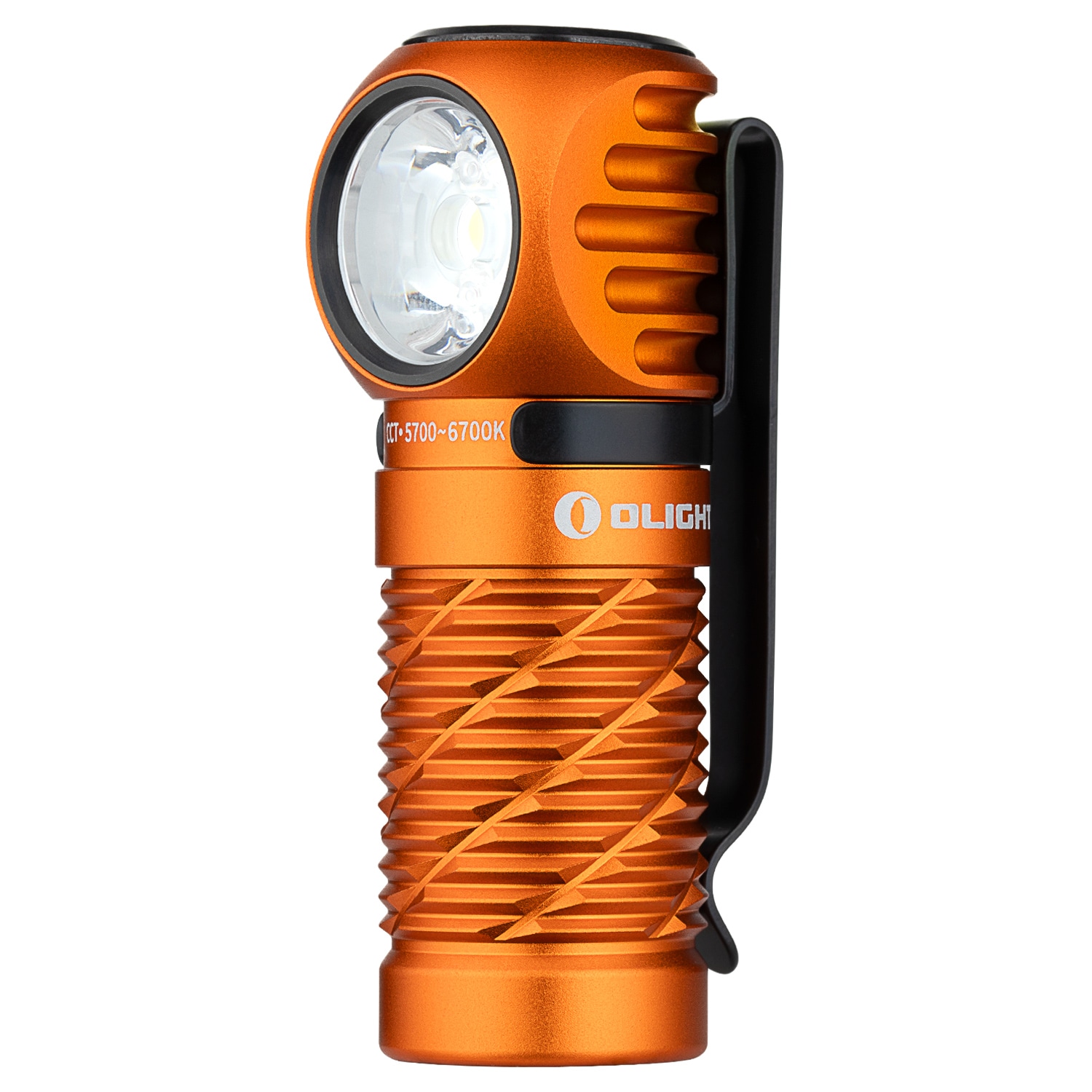 Lanternă frontală și unghiulară Olight Perun 3 Mini Premium Cool White Orange cu bandă pentru cap - 1250 lumeni