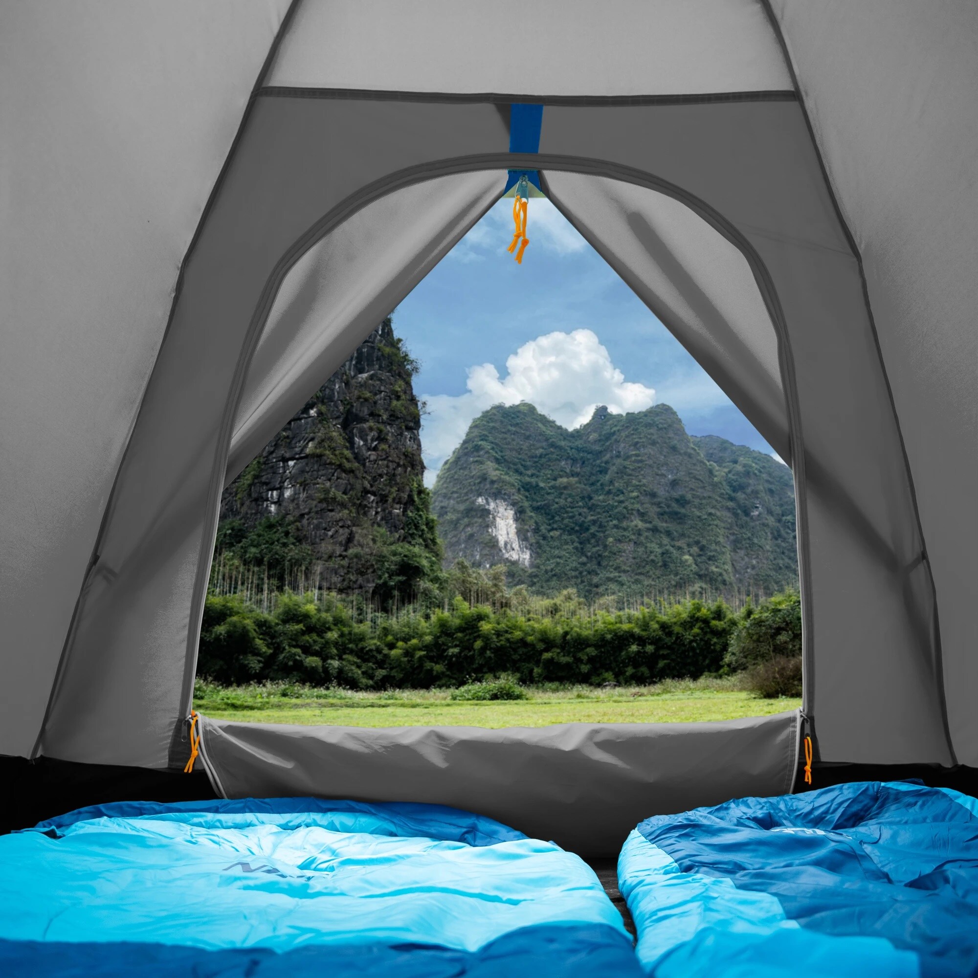 Cort pentru 2 persoane Nils Camp Nightfall NC6033 - Gri/Albastru