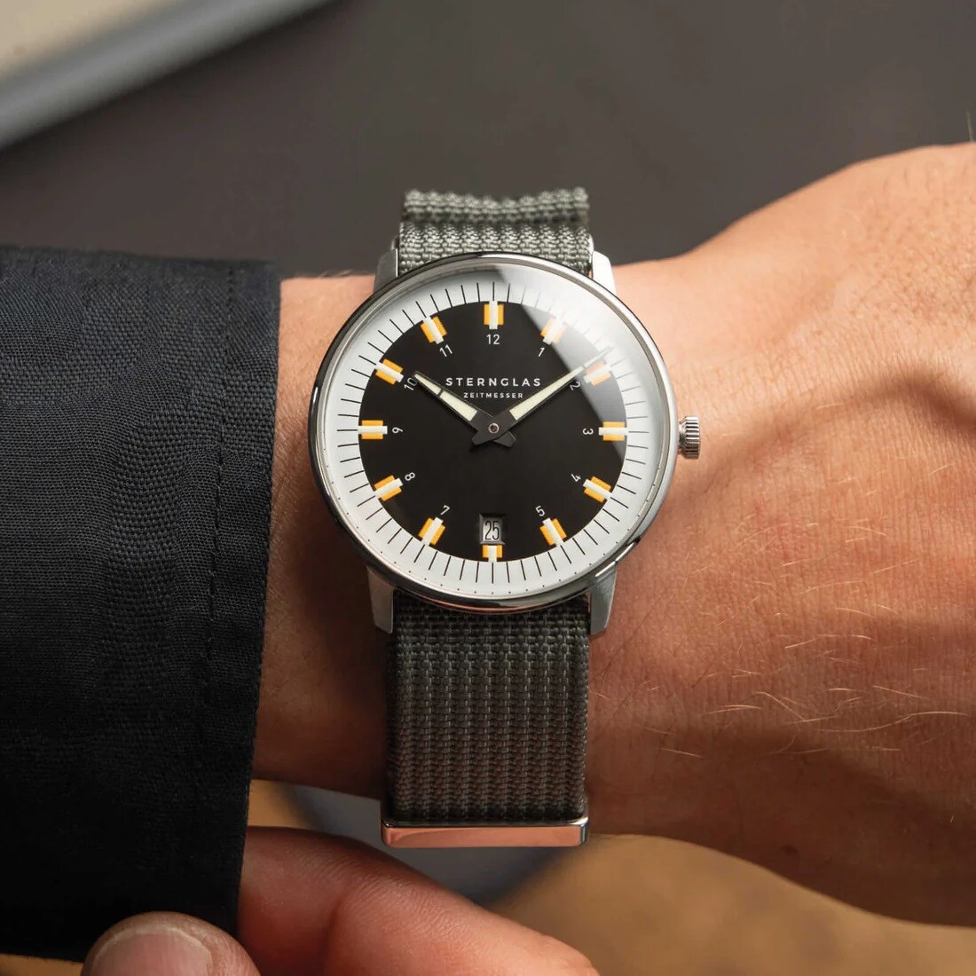 Ceas  Sternglas Egor Quartz - Black/Silver