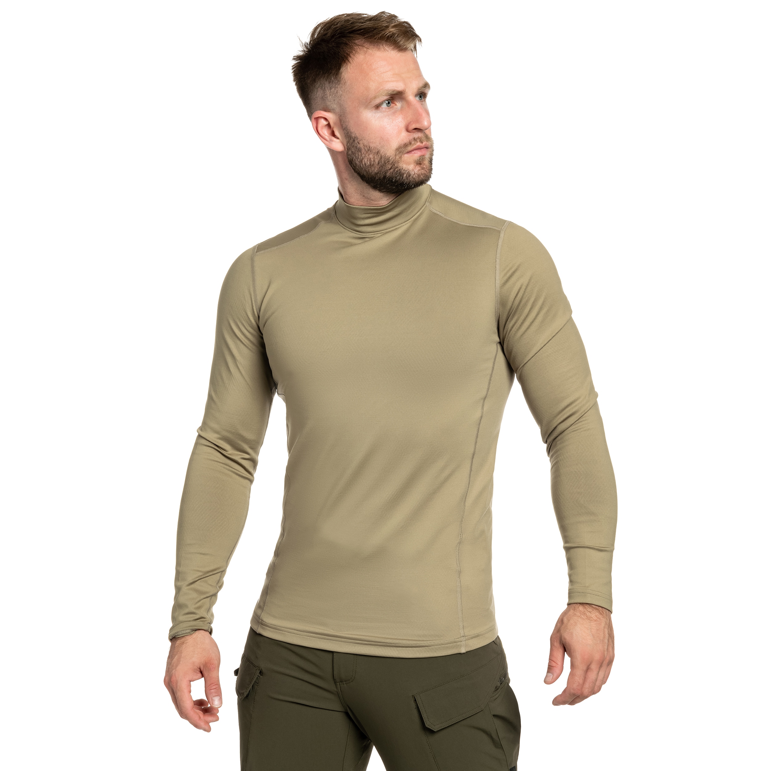 Tricou termoactiv Under Armour Tactical ColdGear Infrared Base Mock - Coyote