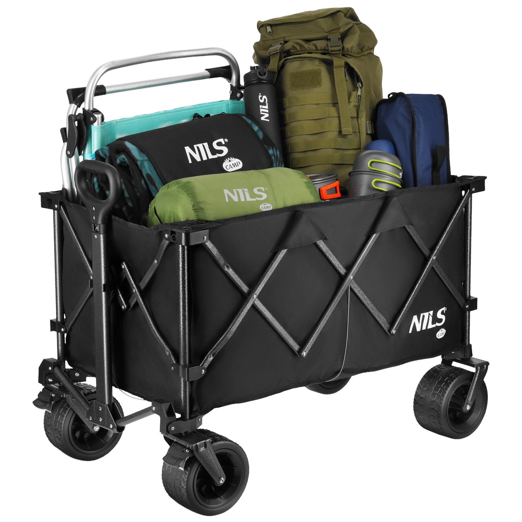Cărucior pentru transport Nils Camp XXL NC2604 180 l - Negru