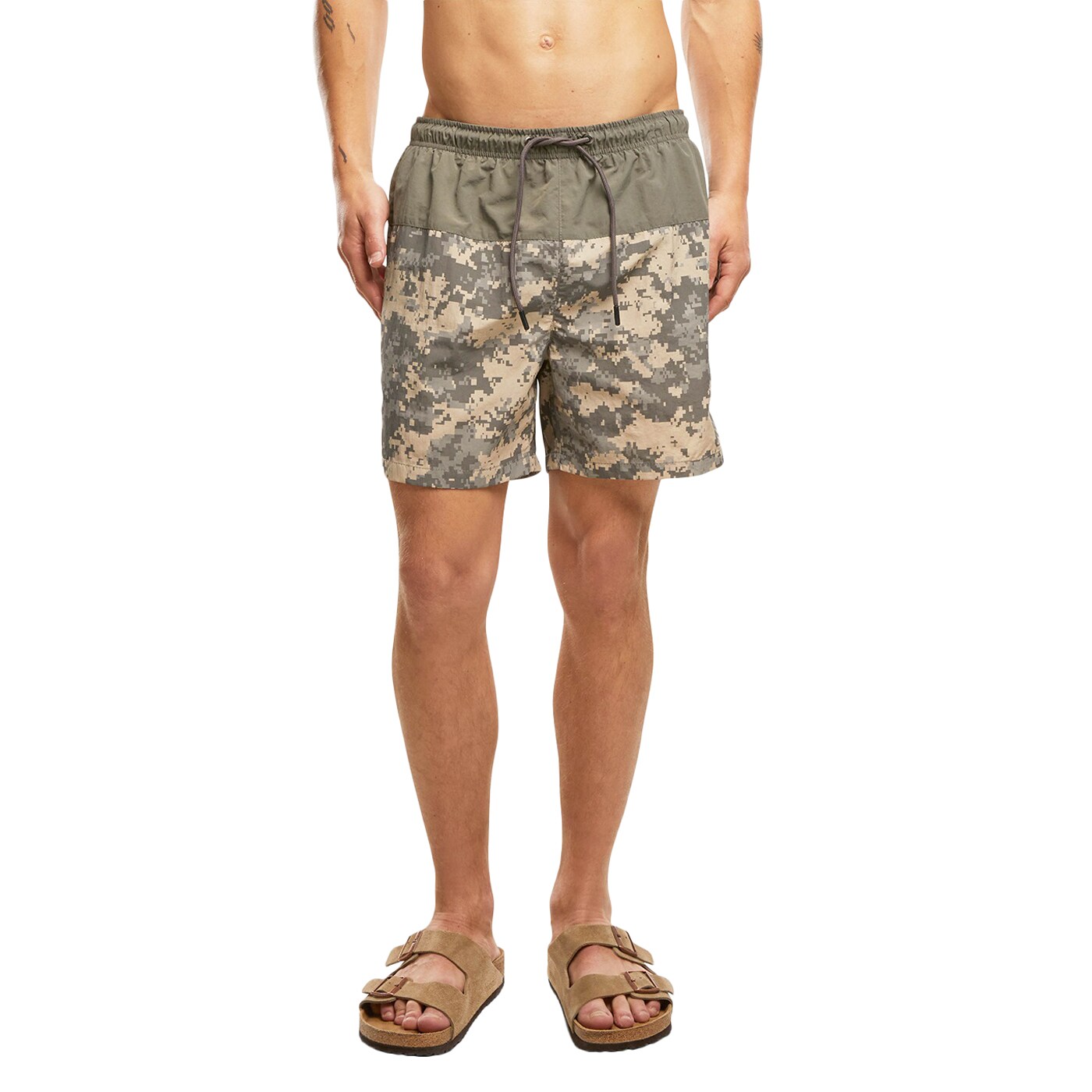 Pantaloni scurți de baie Brandit Swimshort Basic - Olive/AT-Digital