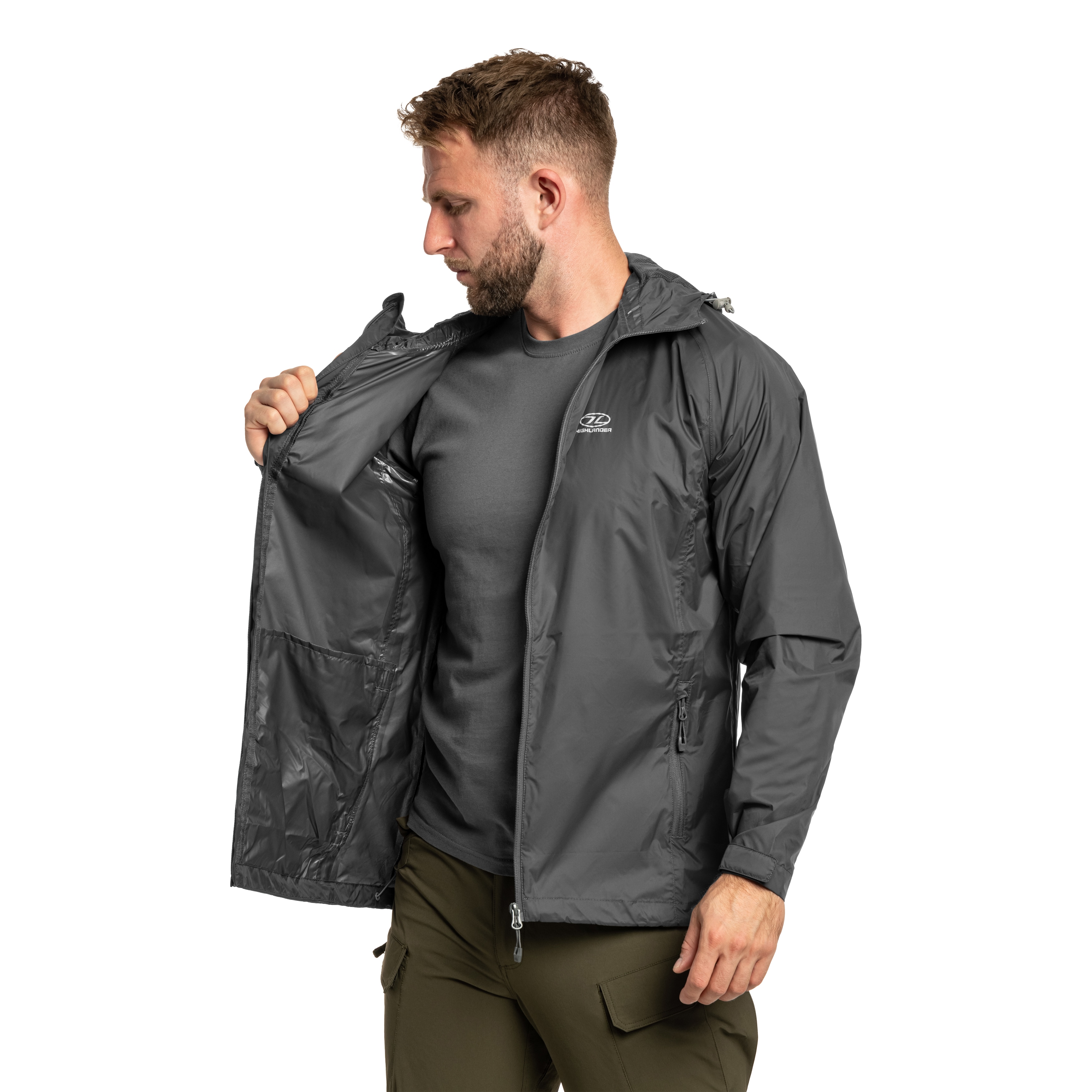 Geacă Highlander Outdoor Stow & Go Pack Away V2 - Dark Grey