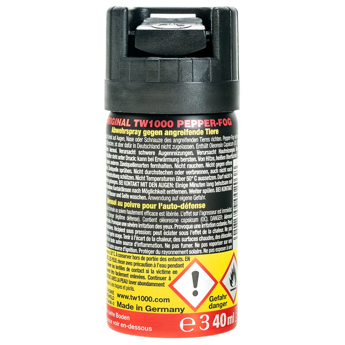Spray cu piper împotriva animalelor TW 1000 Pepper Fog 40 ml - dispersie conică