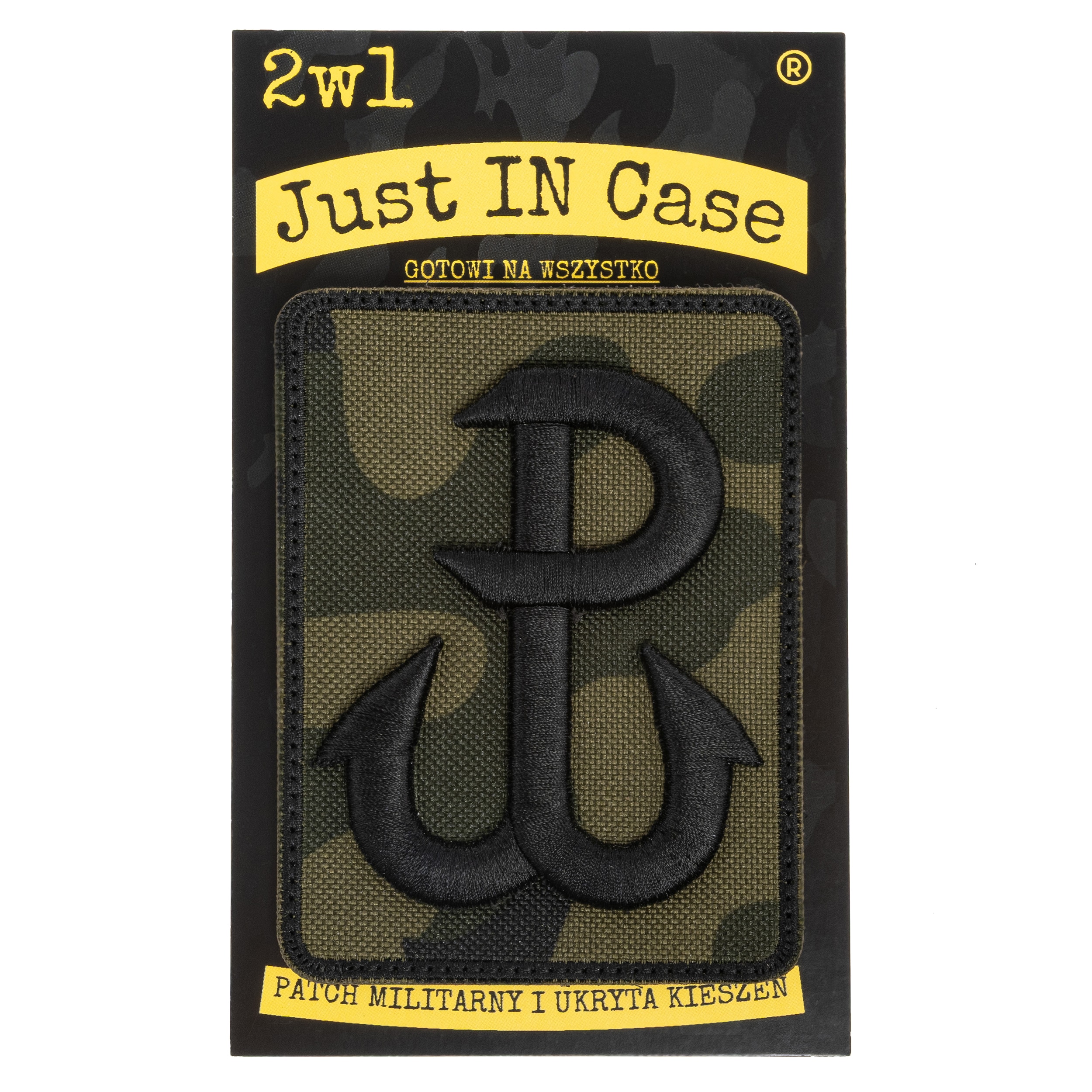 Emblemă Kotwica Polska Walcząca 76 x 11 mm - Neagră