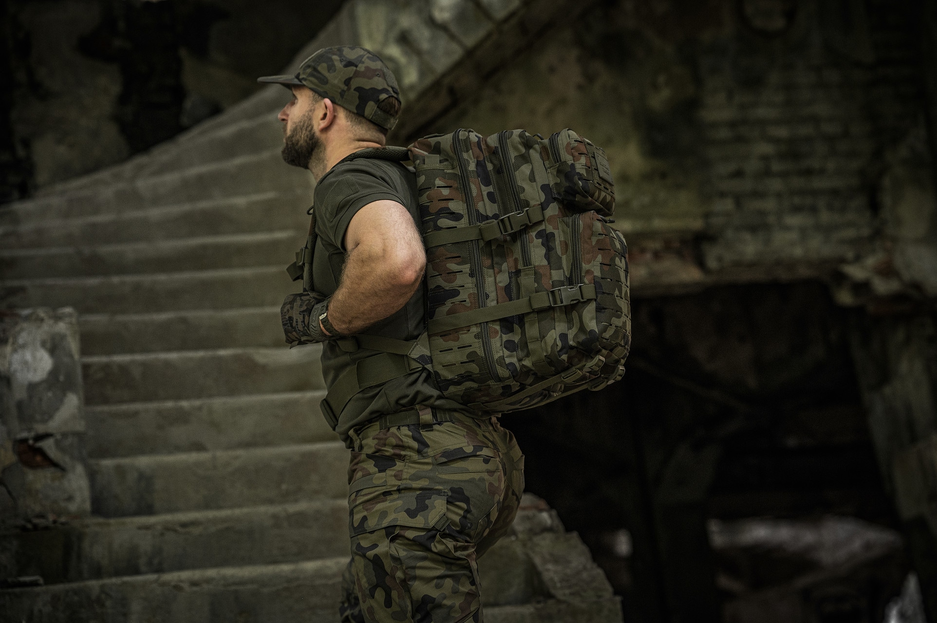 Rucsac Brytzky Tactical Polygon Large Laser Cut 36 l - wz.93 Pantera PL Woodland