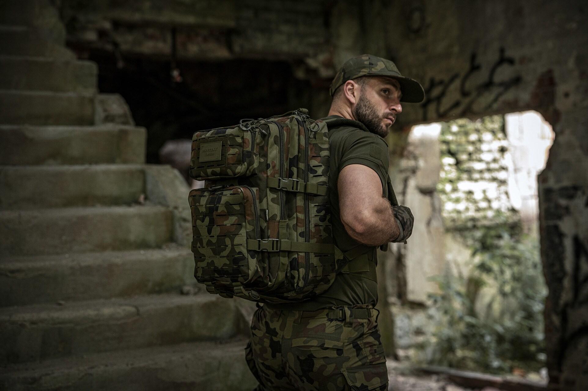 Rucsac Brytzky Tactical Polygon Large Laser Cut 36 l - wz.93 Pantera PL Woodland