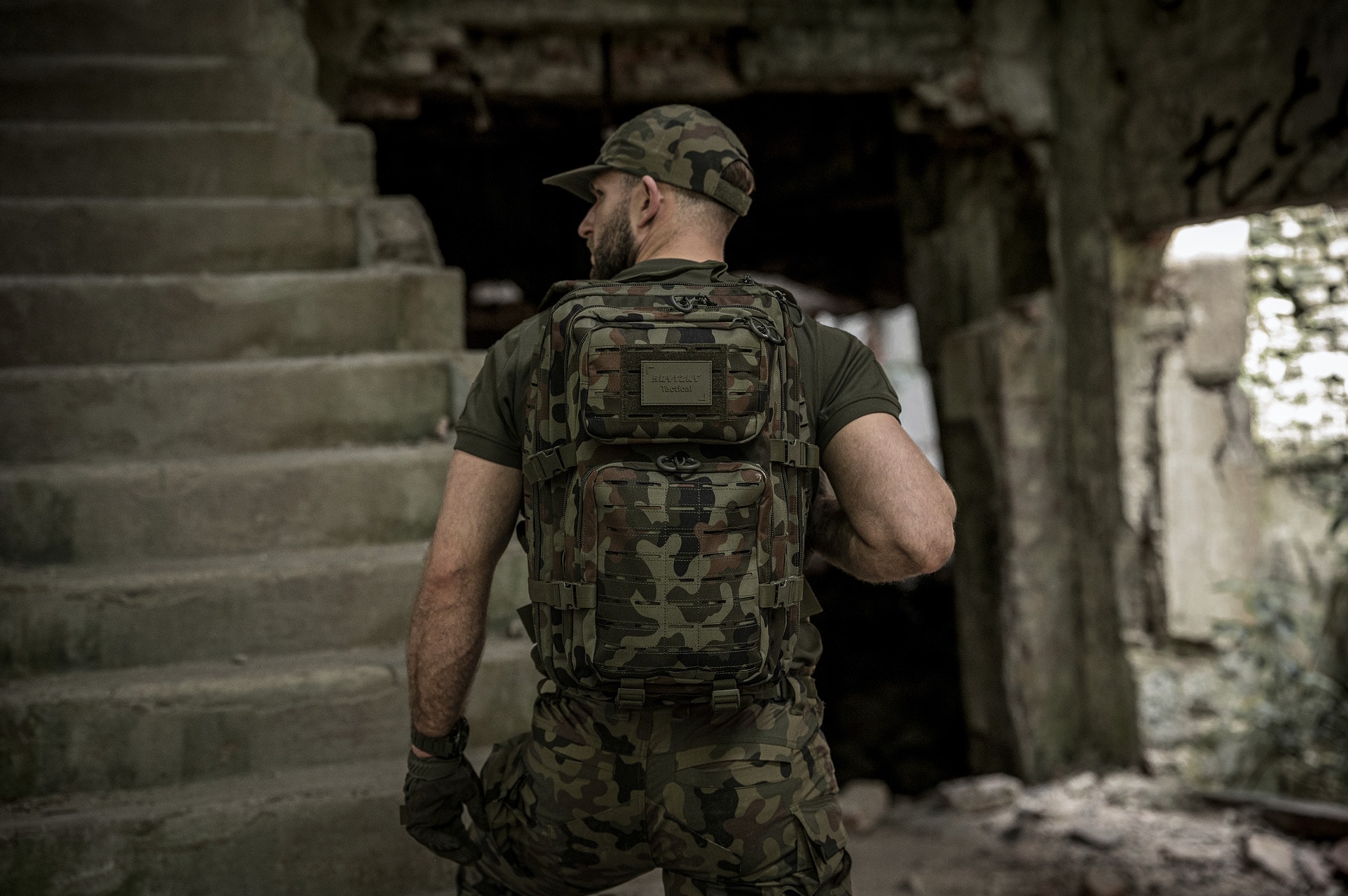 Rucsac Brytzky Tactical Polygon Large Laser Cut 36 l - wz.93 Pantera PL Woodland