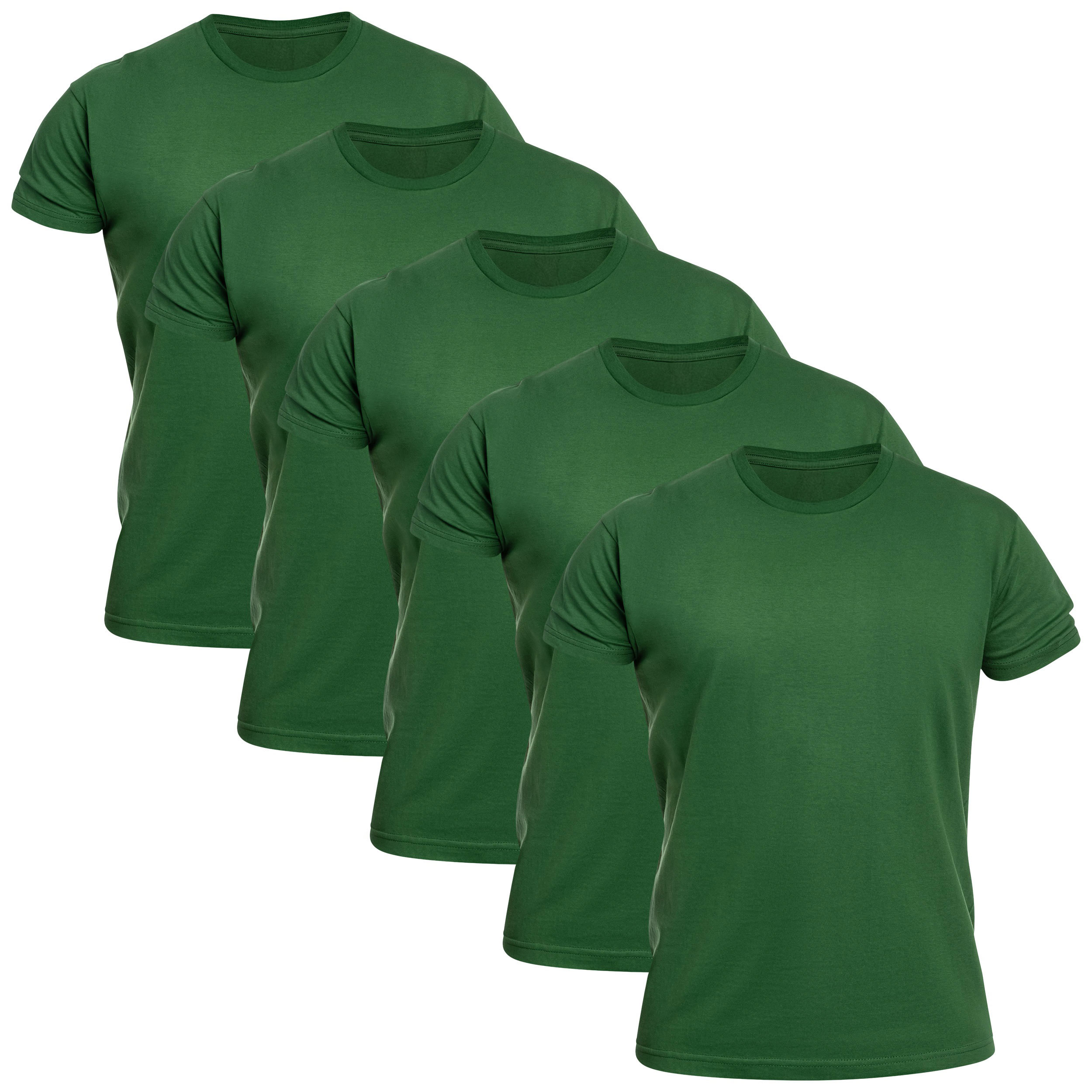 Tricou militar - Bottle Green - 5 buc.
