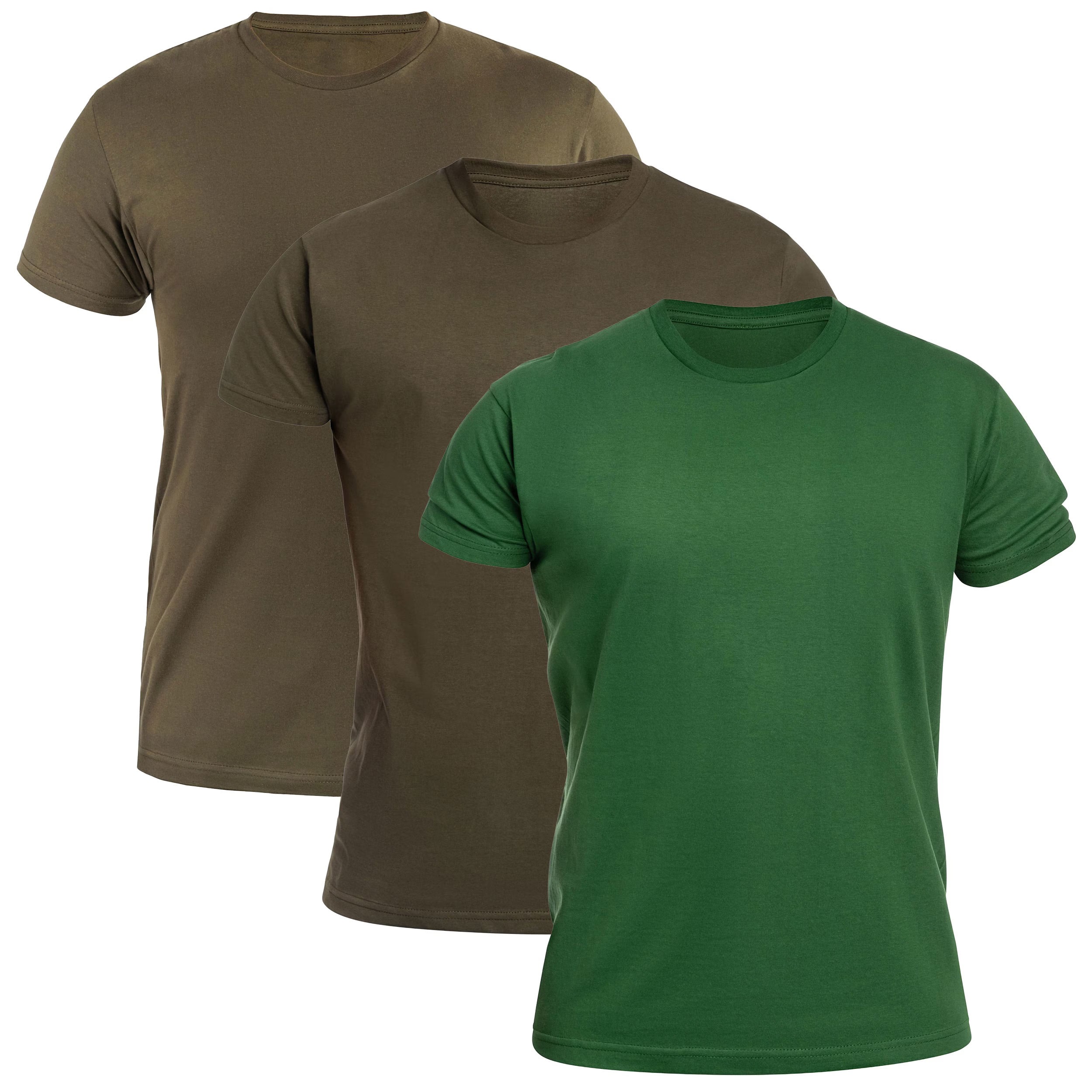 Tricou militar Khaki/Forest Green/Bottle Green - 3 buc.