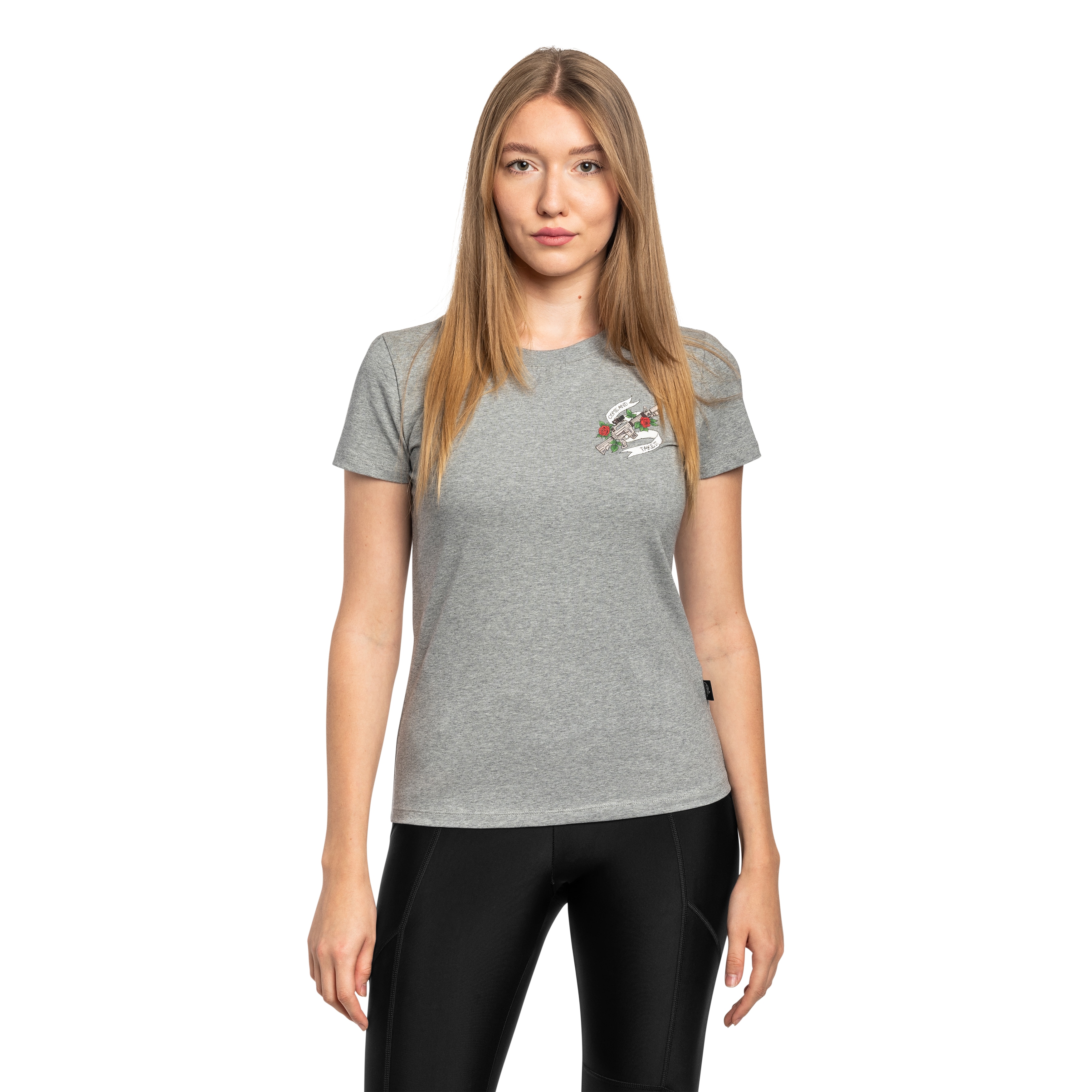 Tricou de damă Helikon-Tex Come And Take It Slim - Mid Grey Melange