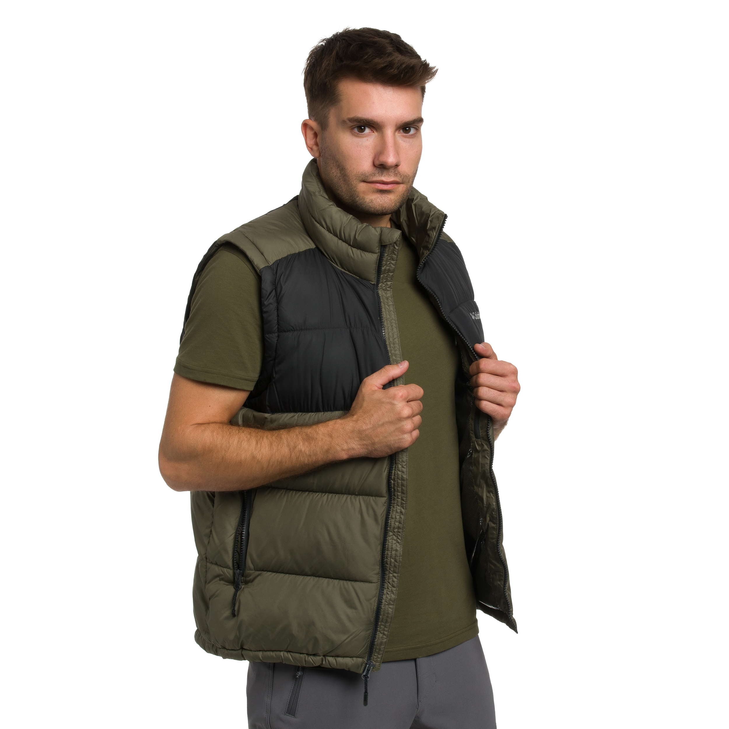 Vestă Columbia Pike Lake II Puffer Vest - Stone Green/Shark