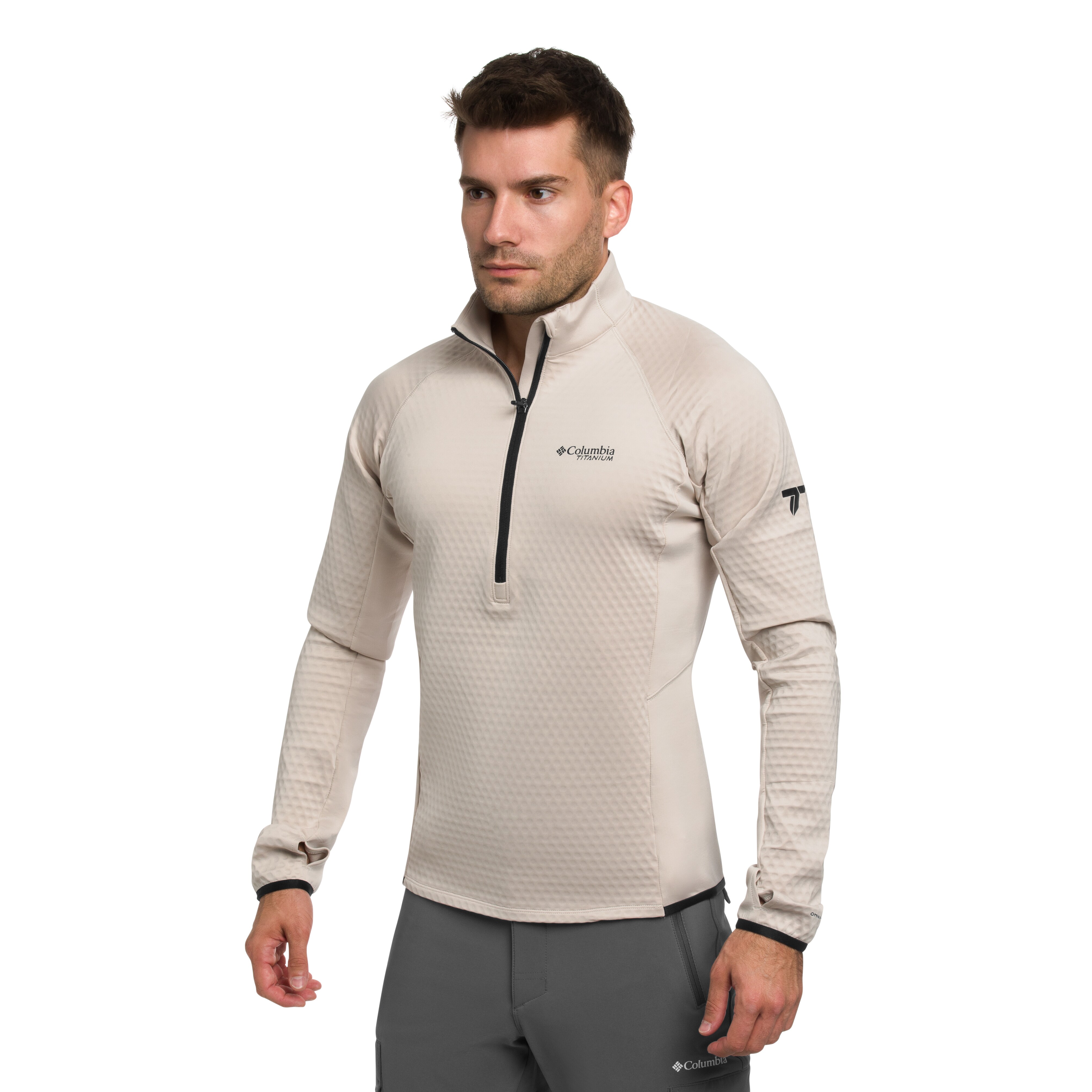 Bluză Columbia Crystal Leaf Omni-Heat Helix Technical Half Zip Fleece - Dark Stone/Black