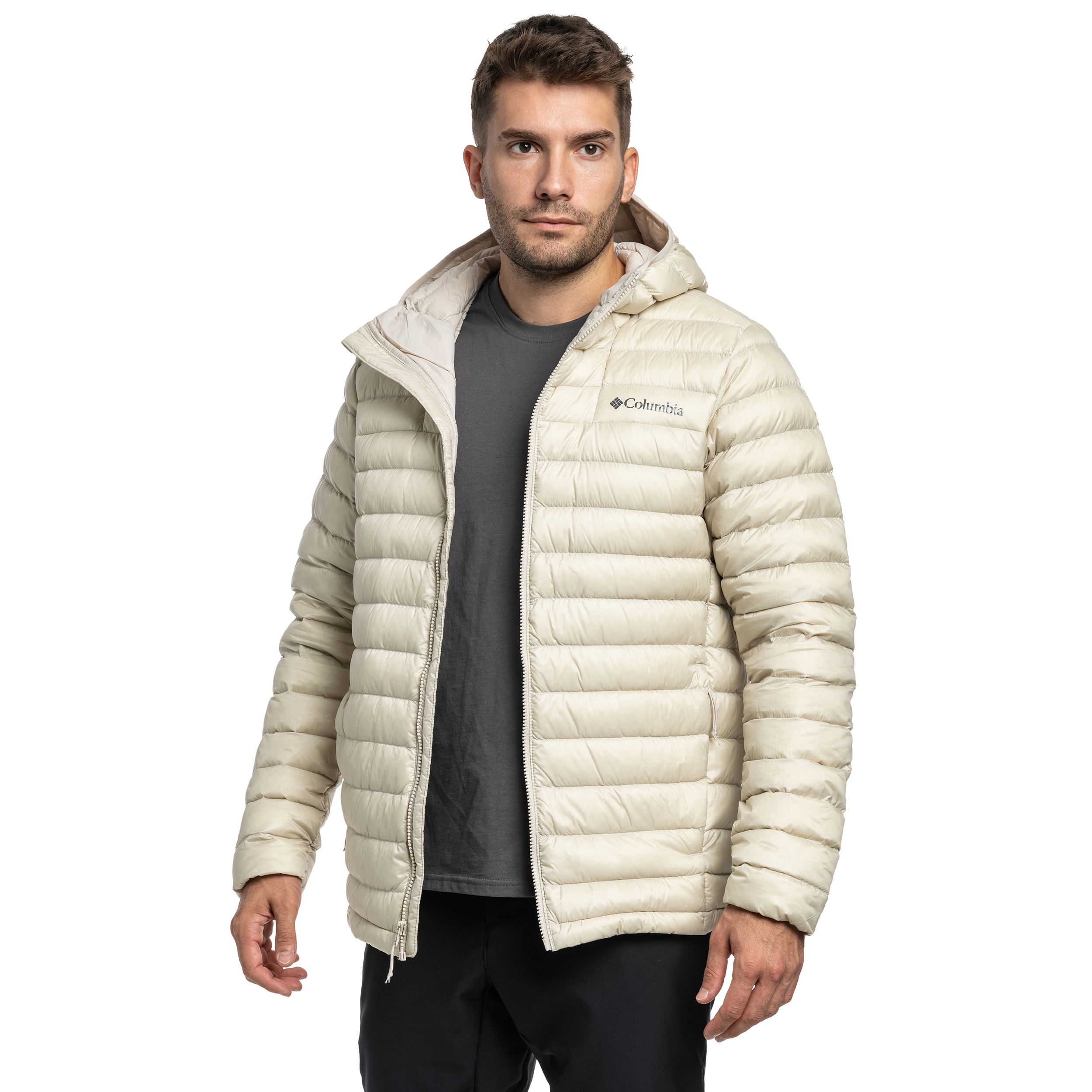 Geacă Columbia Corelite Down Hooded - Dark Stone