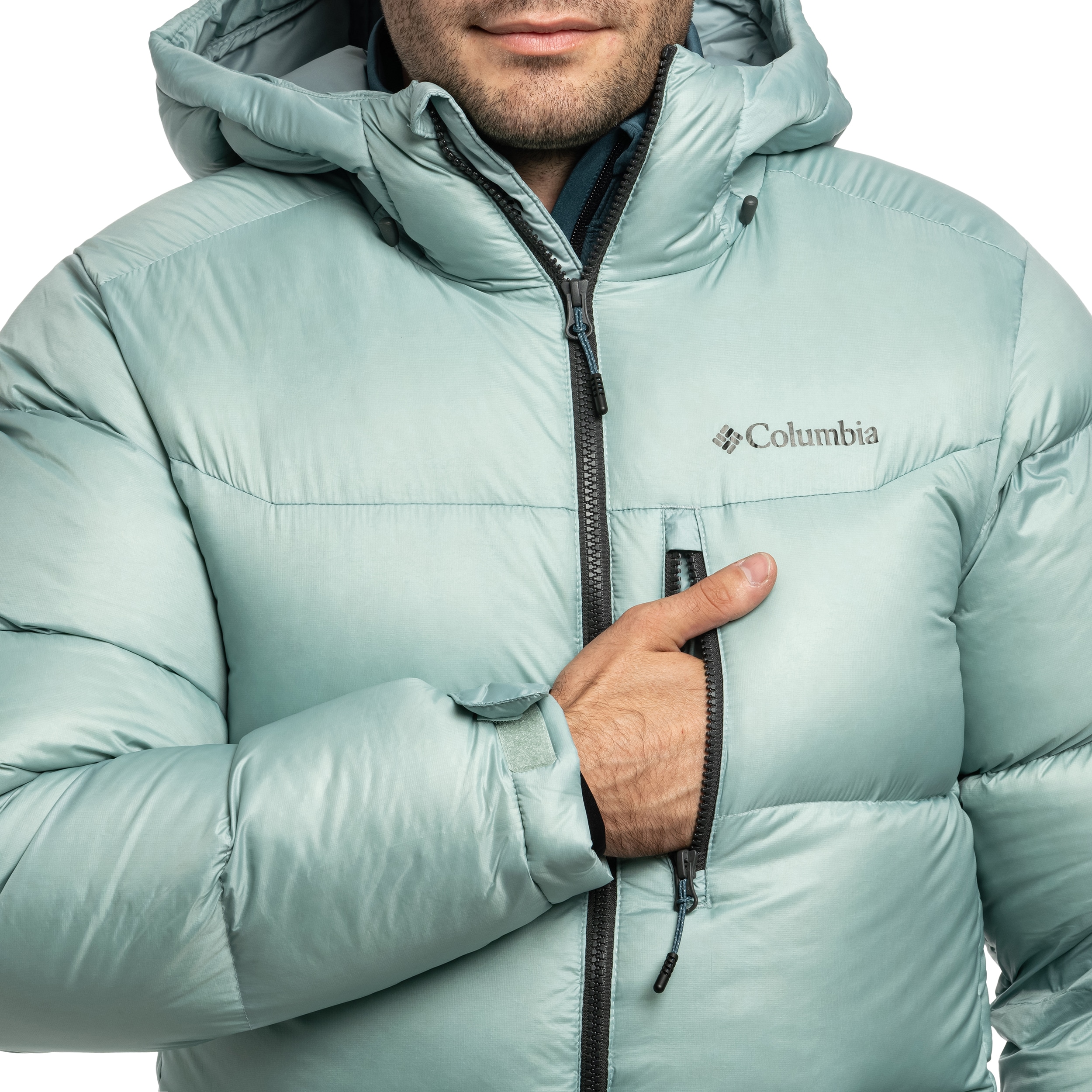 Geacă Columbia Cloudview Down Hooded Jacket - Crushed Blue