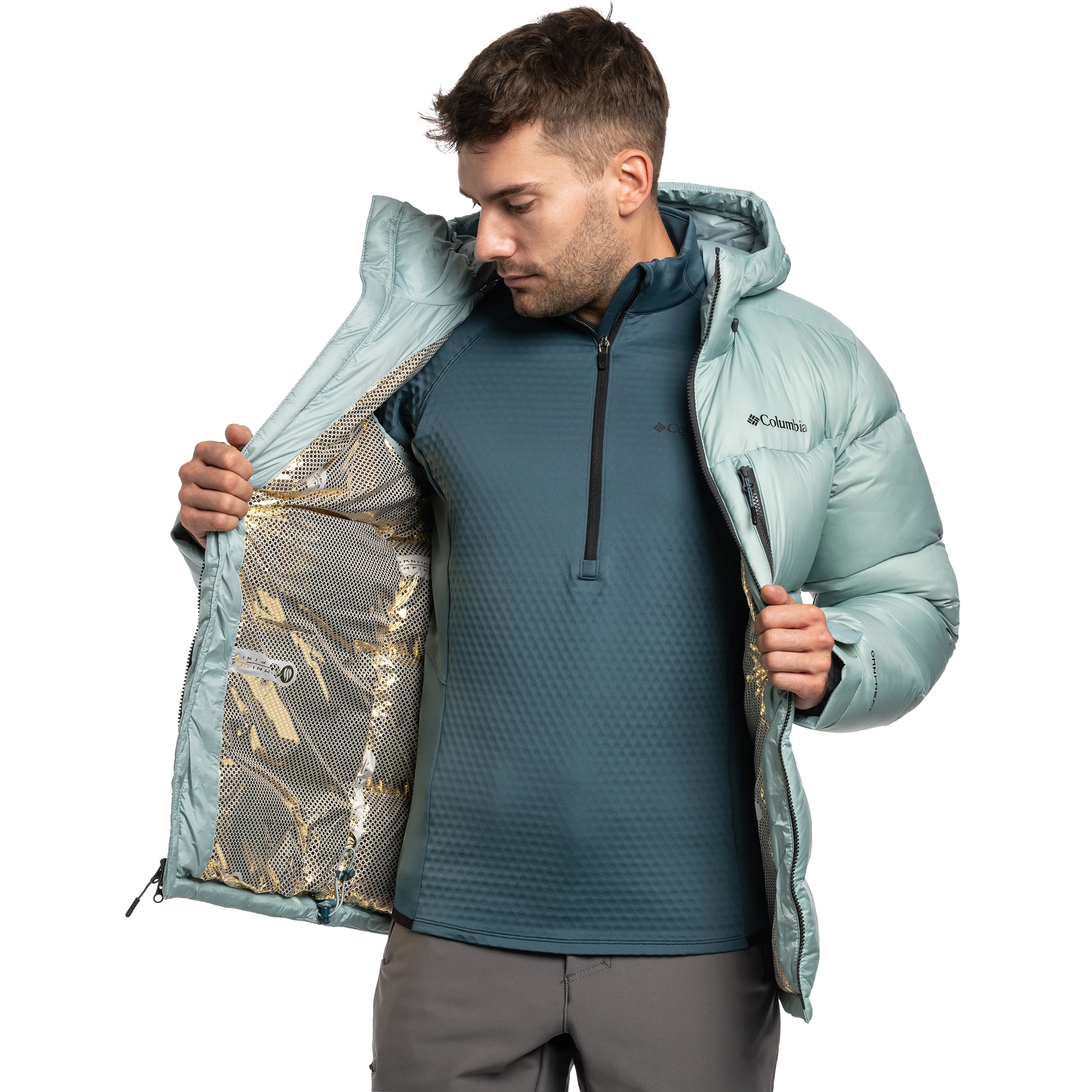 Geacă Columbia Cloudview Down Hooded Jacket - Crushed Blue