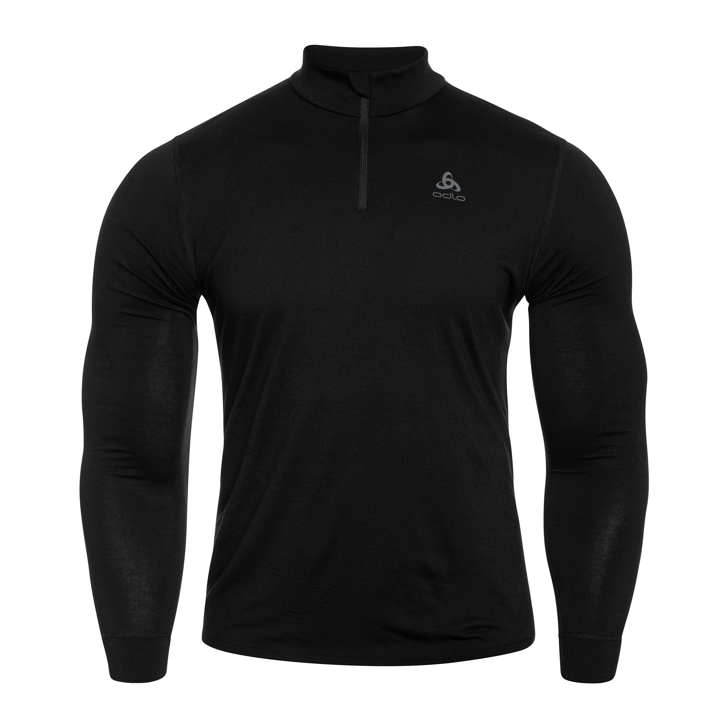 Tricou termactiv cu mâneci lungi Odlo Merino 200 Base Layer Half-Zip - Black