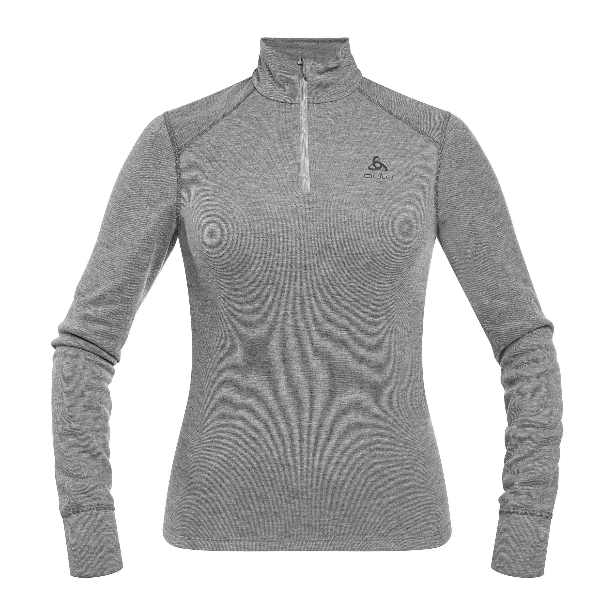 Tricou termoactiv cu mâneci lungi Odlo Active Warm Base Layer Half-Zip - Grey Melange