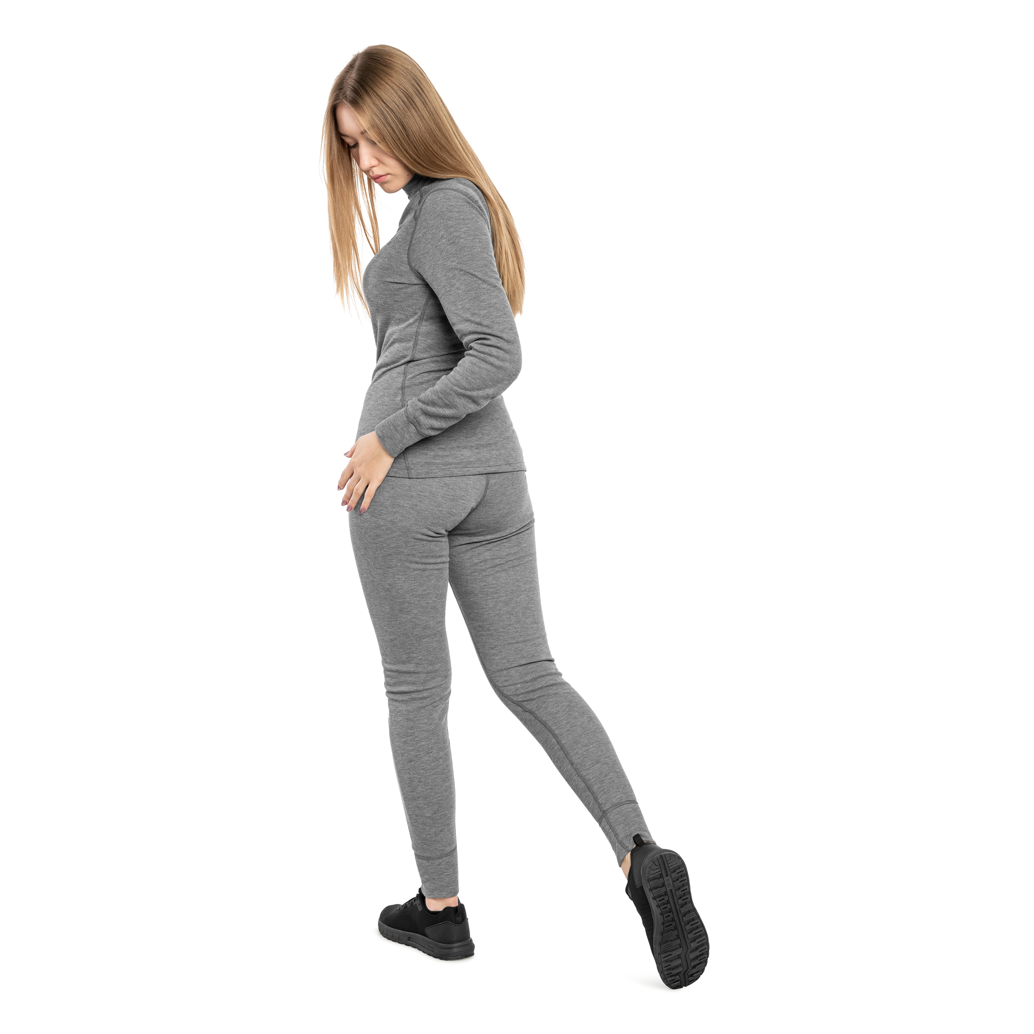 Colanți termoactivi de damă Odlo Active Warm Eco - Melange Grey