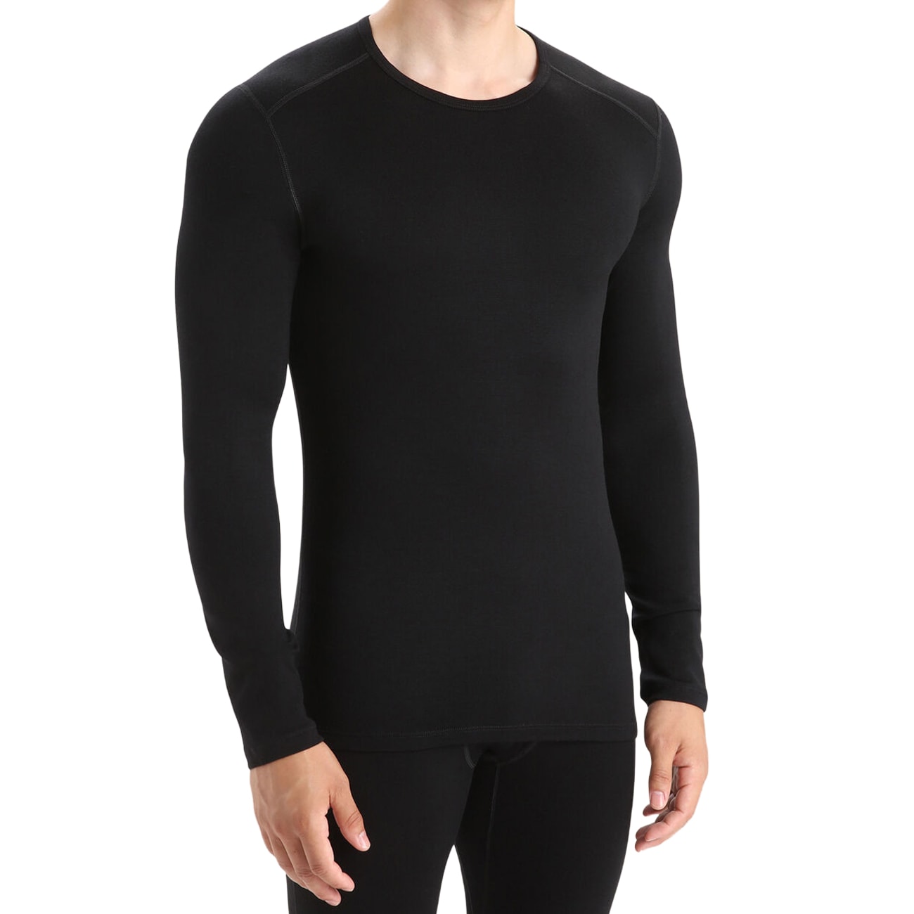 Bluză termoactivă Icebreaker Merino 260 Tech Long Sleeve Crewe - Black