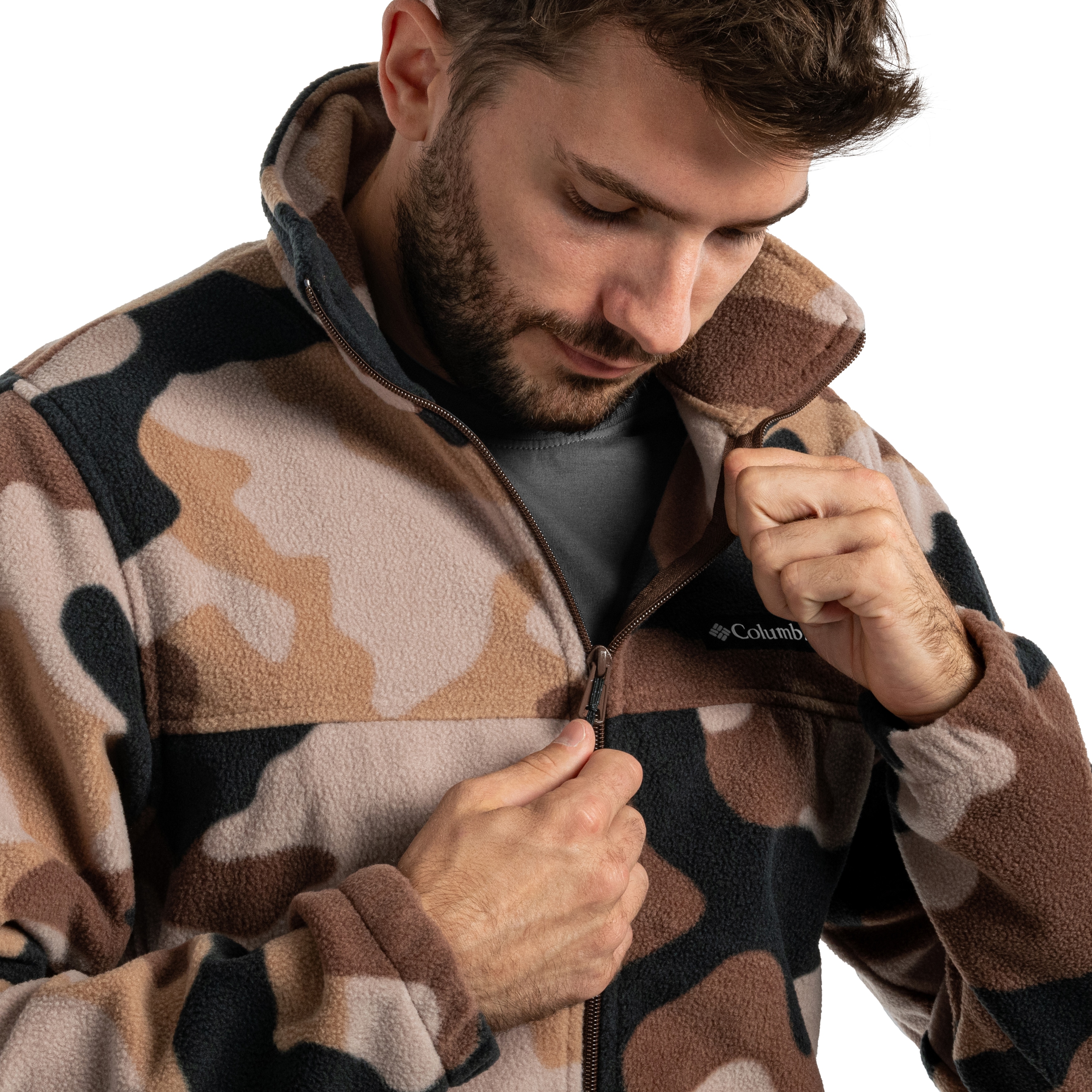 Jachetă polar Columbia Steens Mountain Printed Jacket - Tobacco Mod Camo